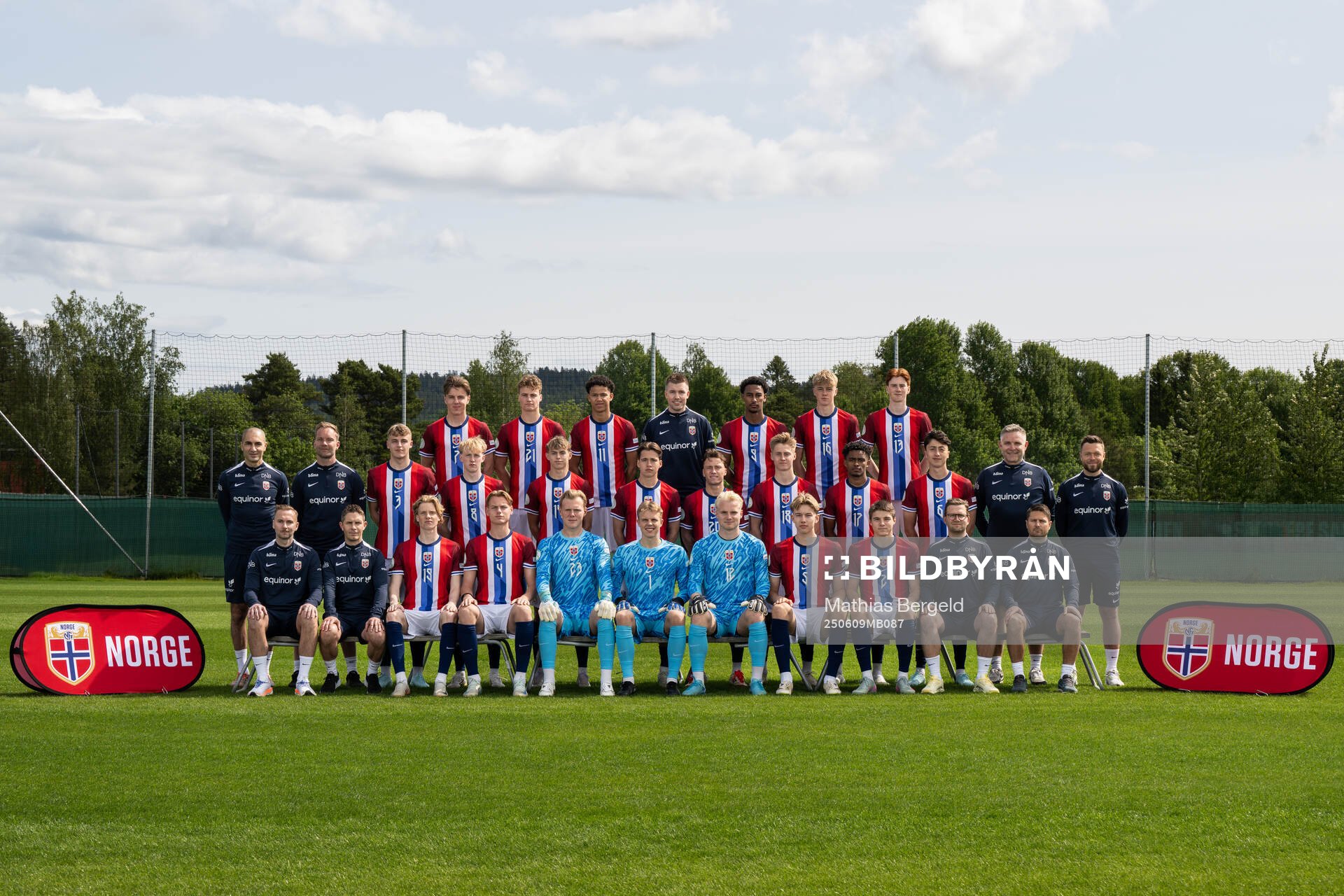 The Norwegian under-19 national football team poses for a