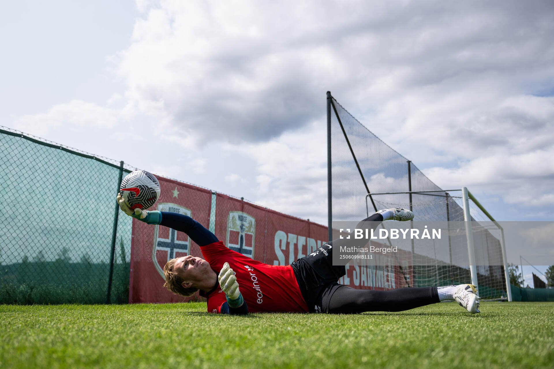 Goalkeeper Einar Bøe Fauskanger of the Norwegian under-19