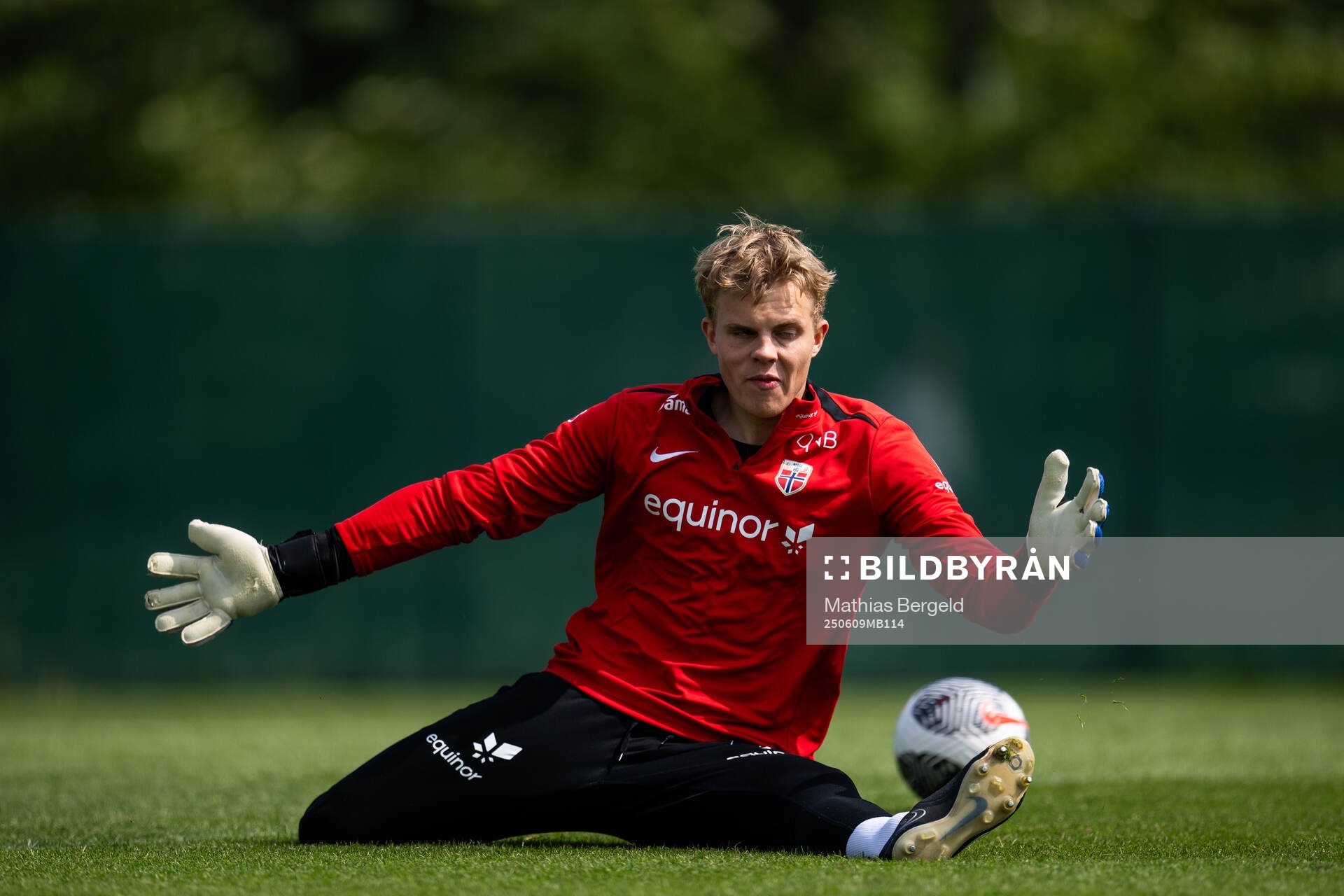 Goalkeeper Daniel Gjerde Sætren of the Norwegian under-19