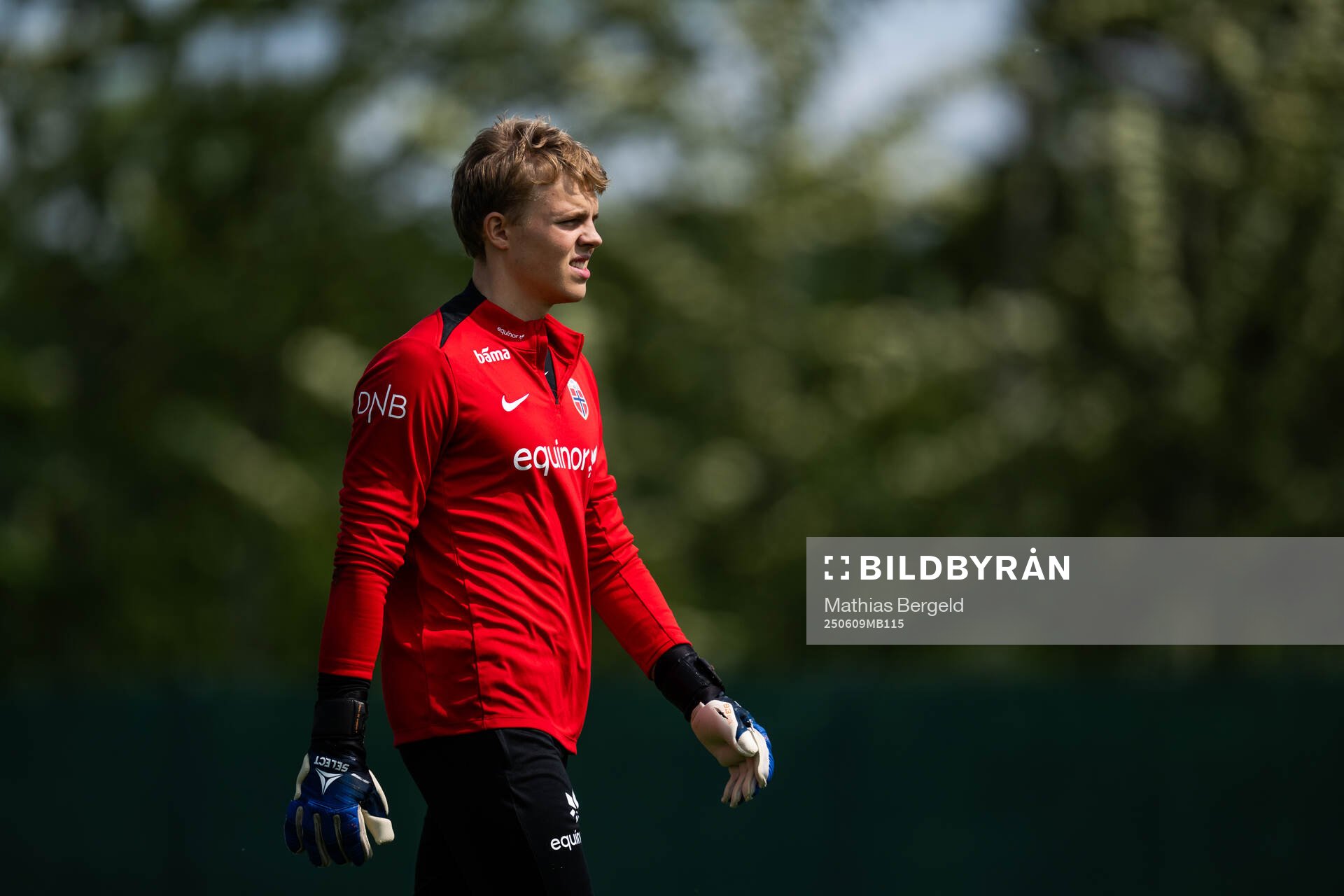 Goalkeeper Daniel Gjerde Sætren of the Norwegian under-19