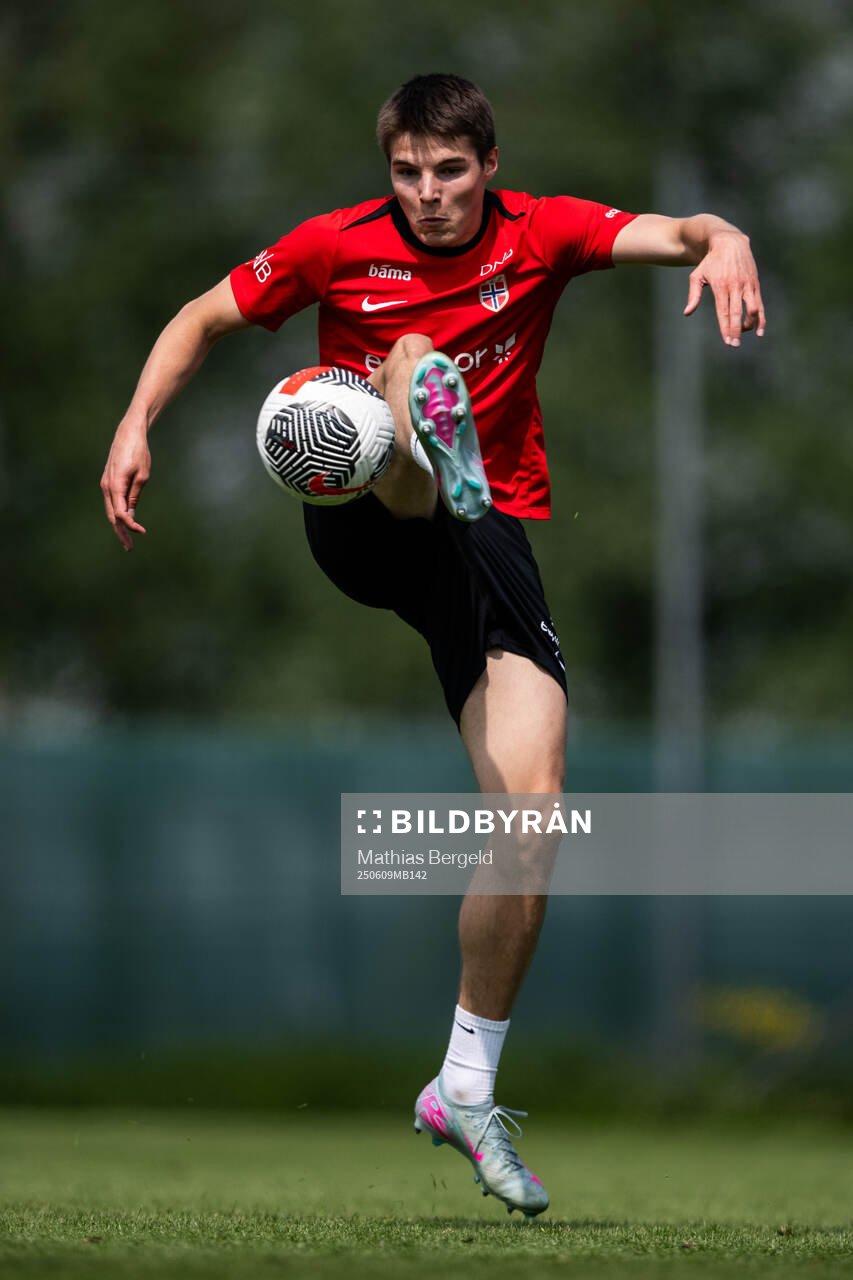 Luca Høyland of the Norwegian under-19 national football