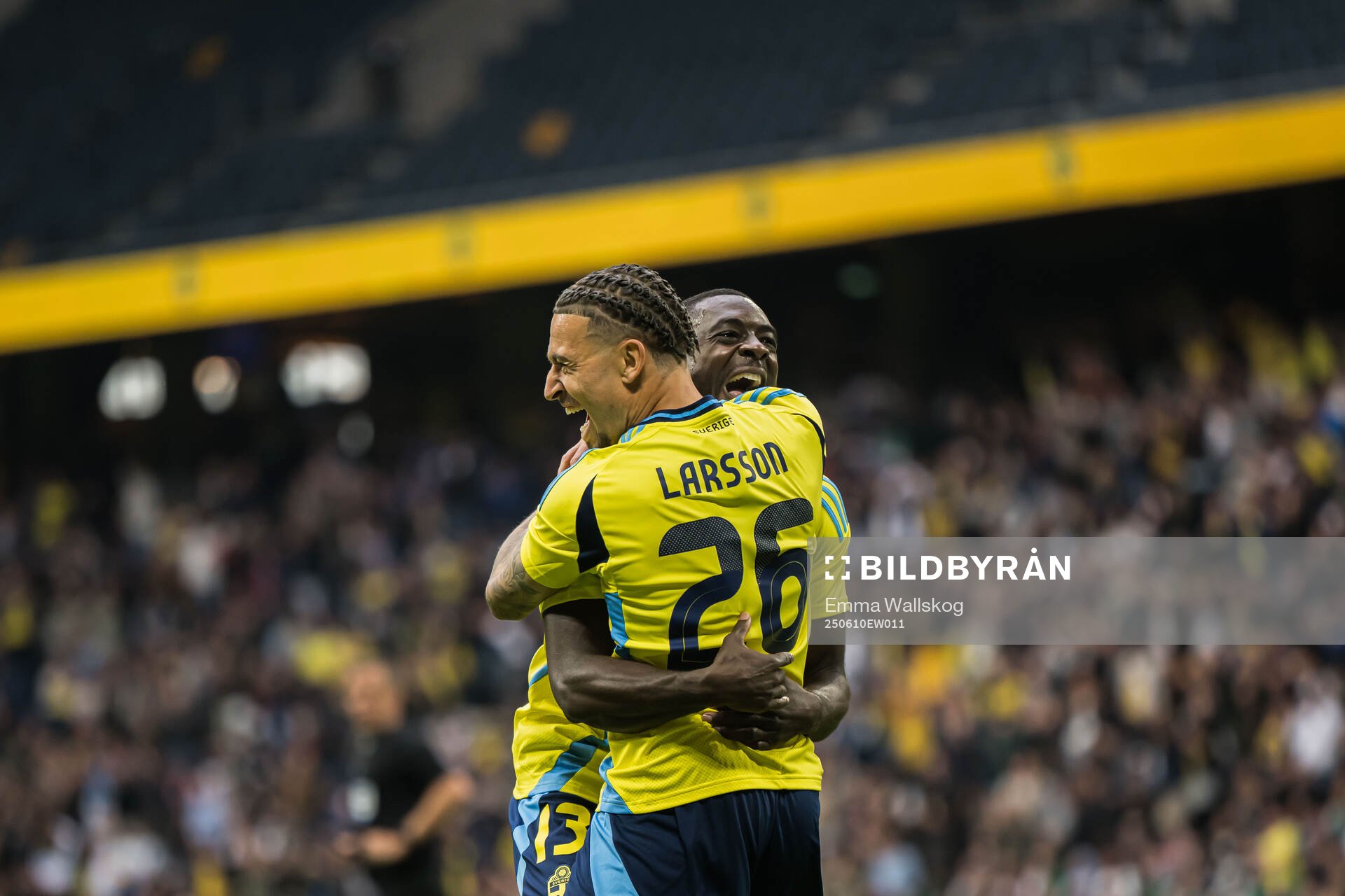 Ken Sema and Jordan Larsson of Sweden celebrating