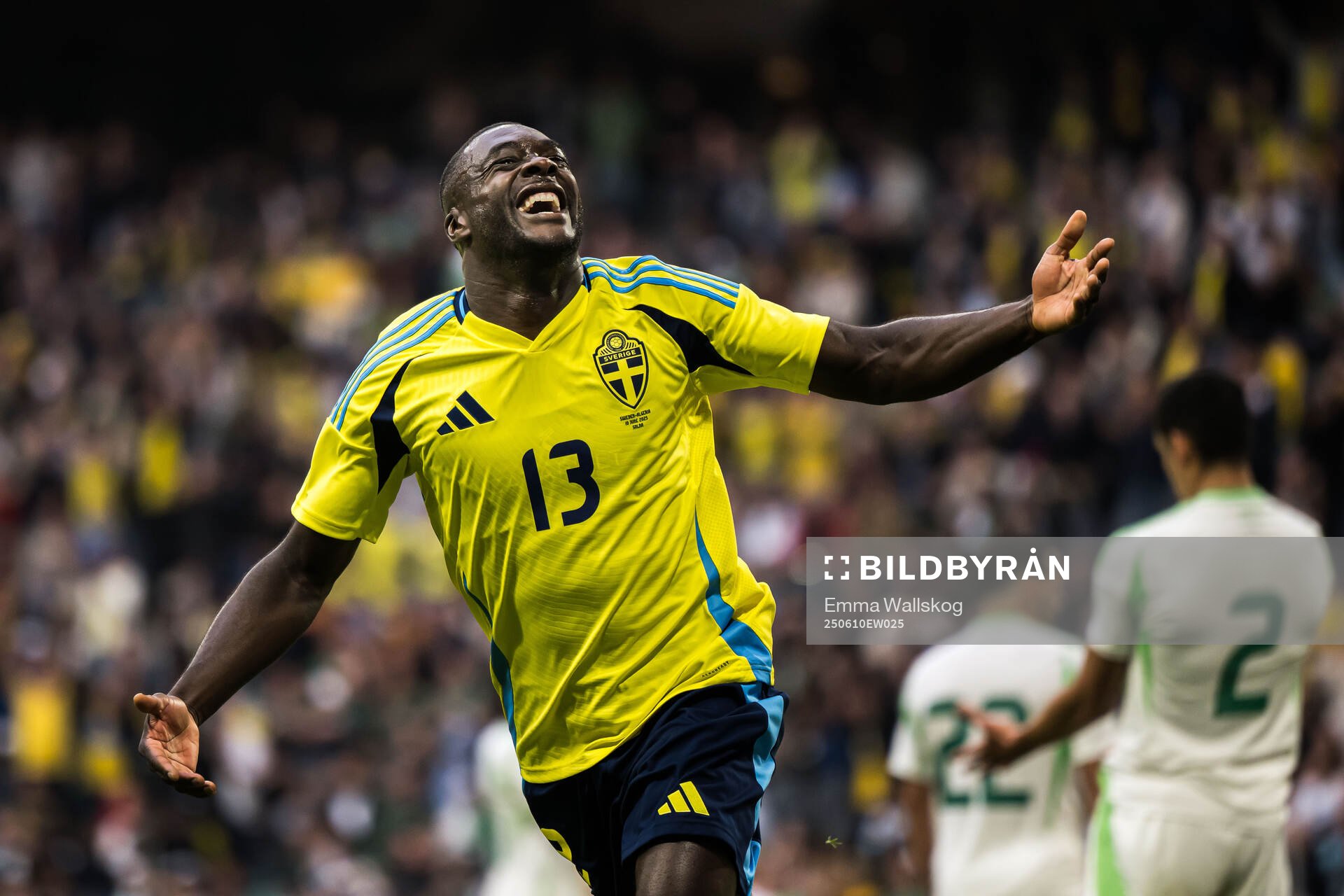 Ken Sema of Sweden celebrating his 2-0 goal