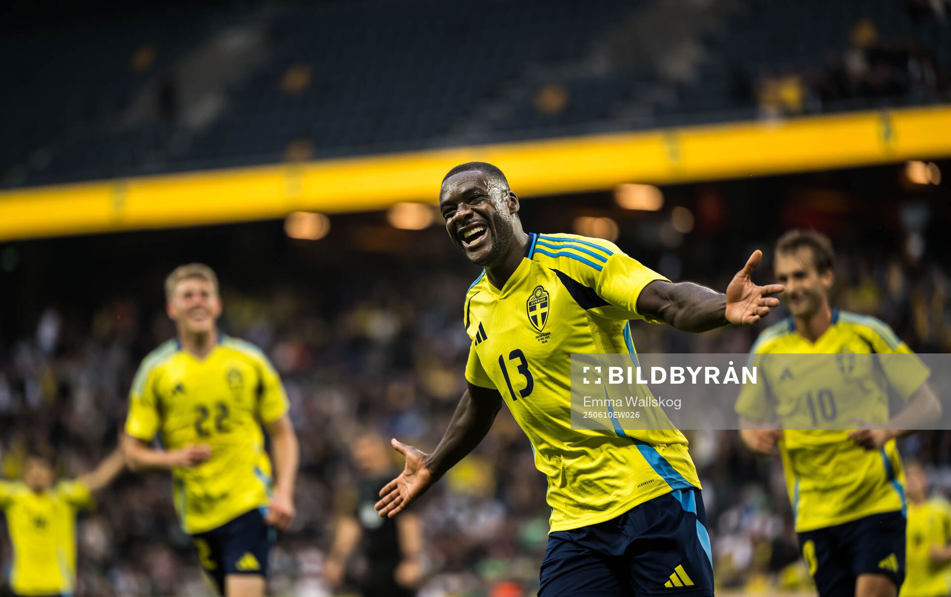 Ken Sema of Sweden celebrating his 2-0 goal