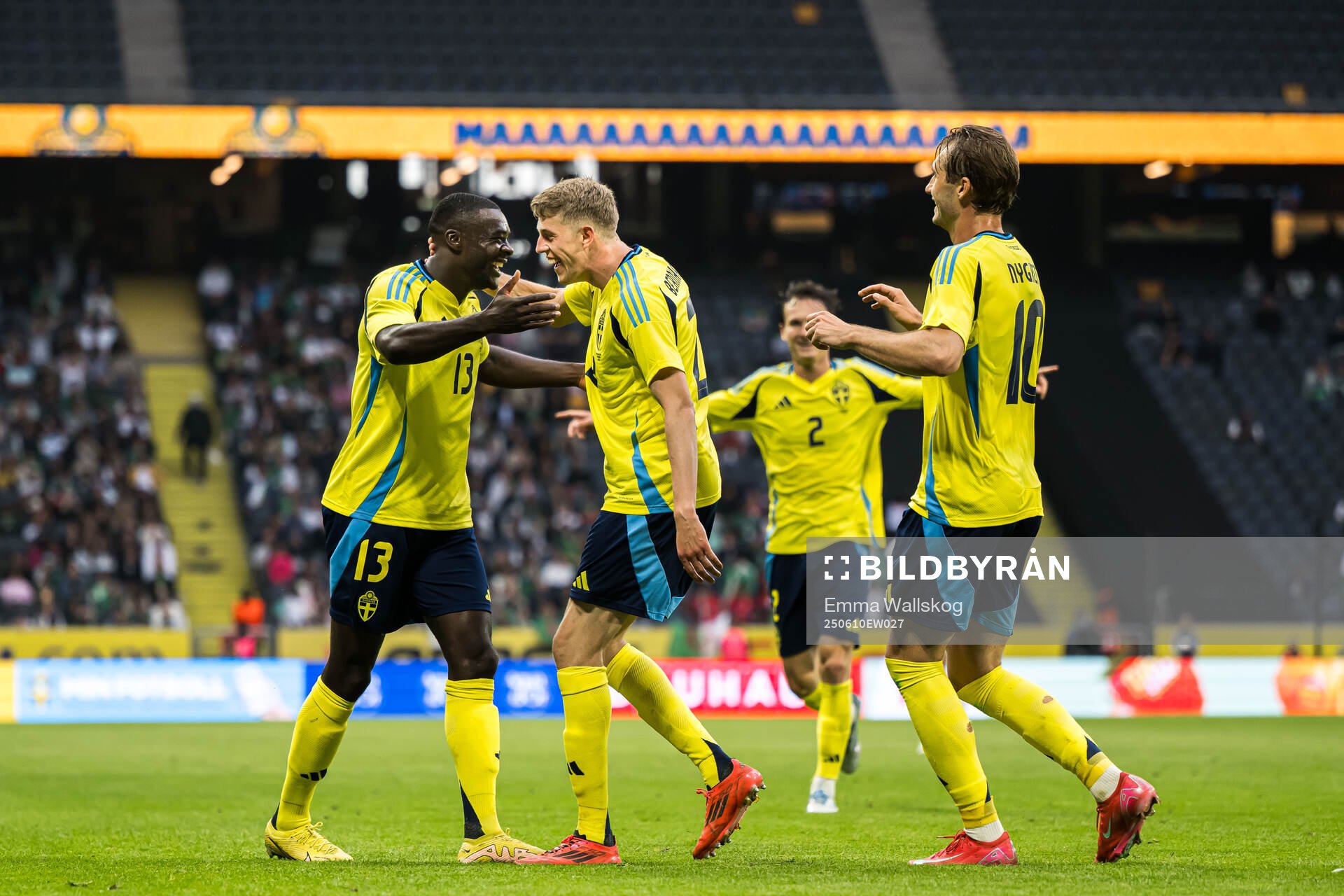 Ken Sema and Alexander Bernhardsson of Sweden celebrating