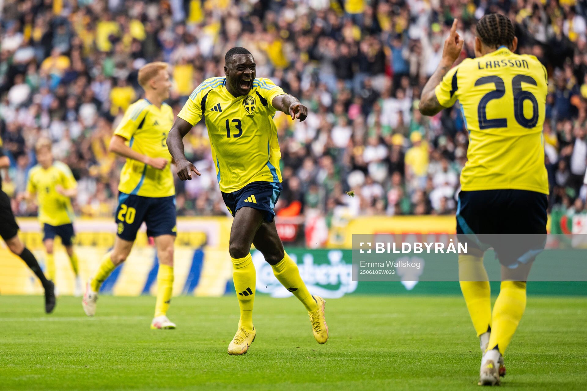 Ken Sema of Sweden celebrates