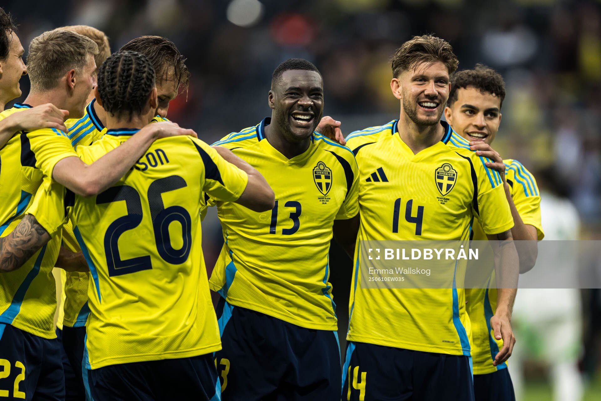 Ken Sema, Anton Salétros, and Yasin Ayari of Sweden