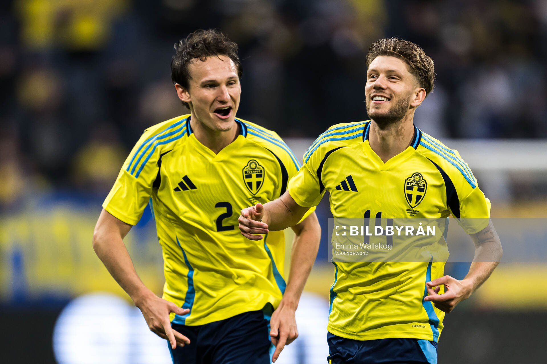 Hjalmar Ekdal and Anton Salétros of Sweden celebrating the