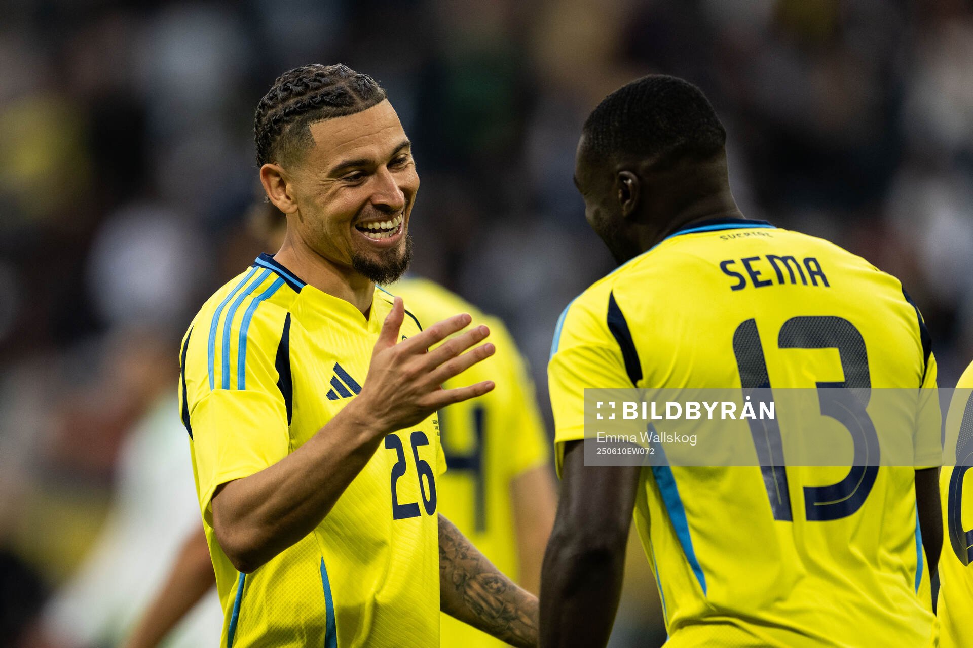 Ken Sema of Sweden celebrates with Jordan Larsson