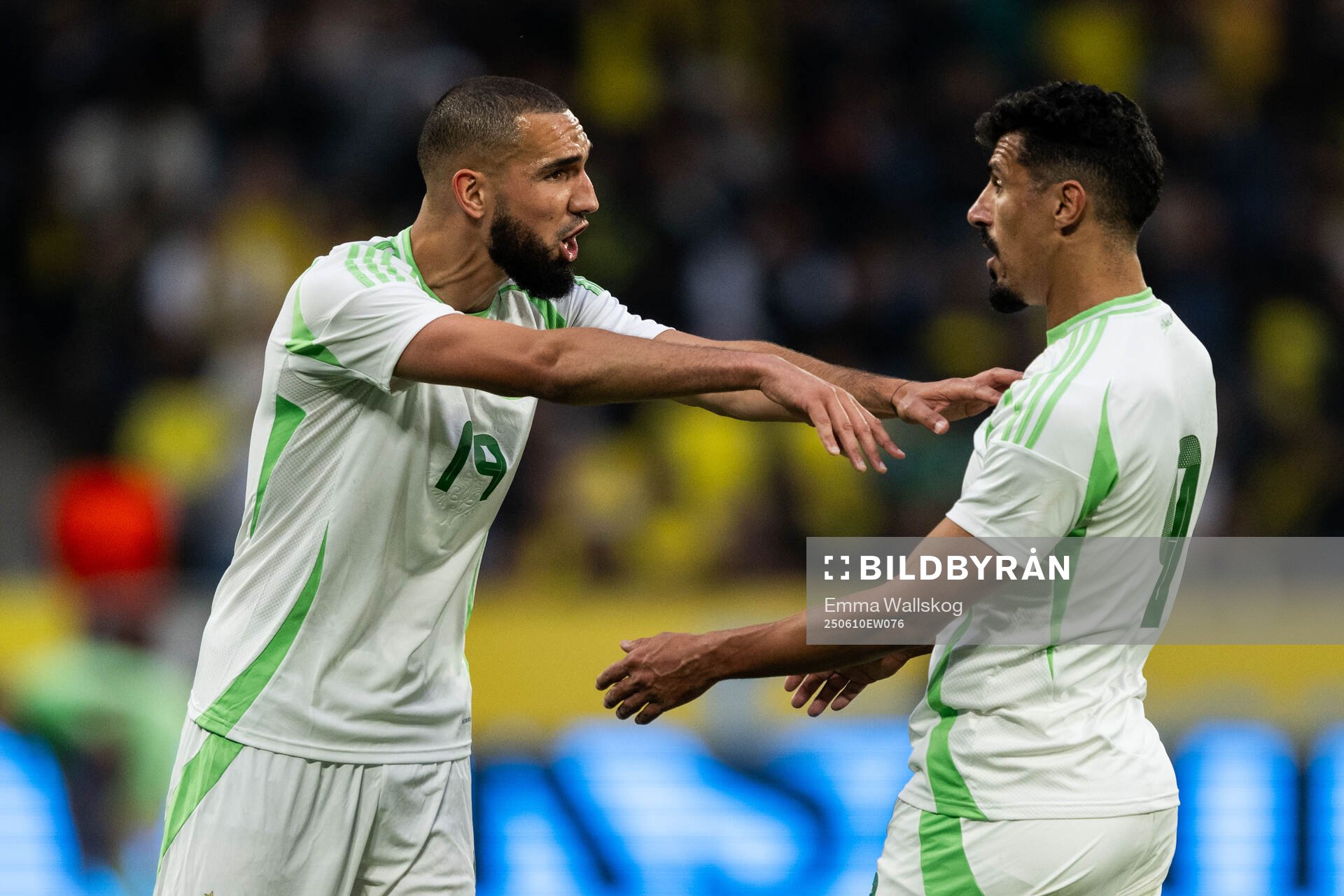 Nabil Bentaleb of Algeria in a discussion with Baghdad
