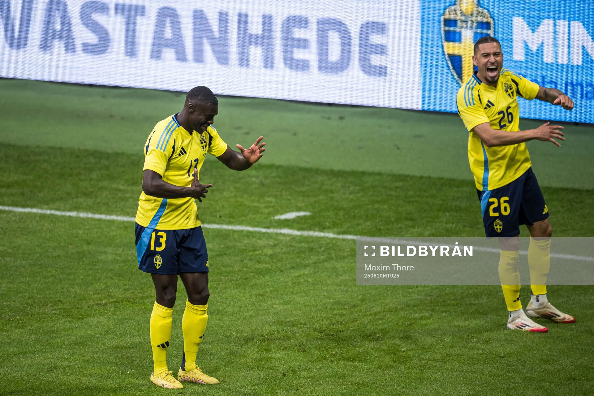 Ken Sema of Sweden celebrates