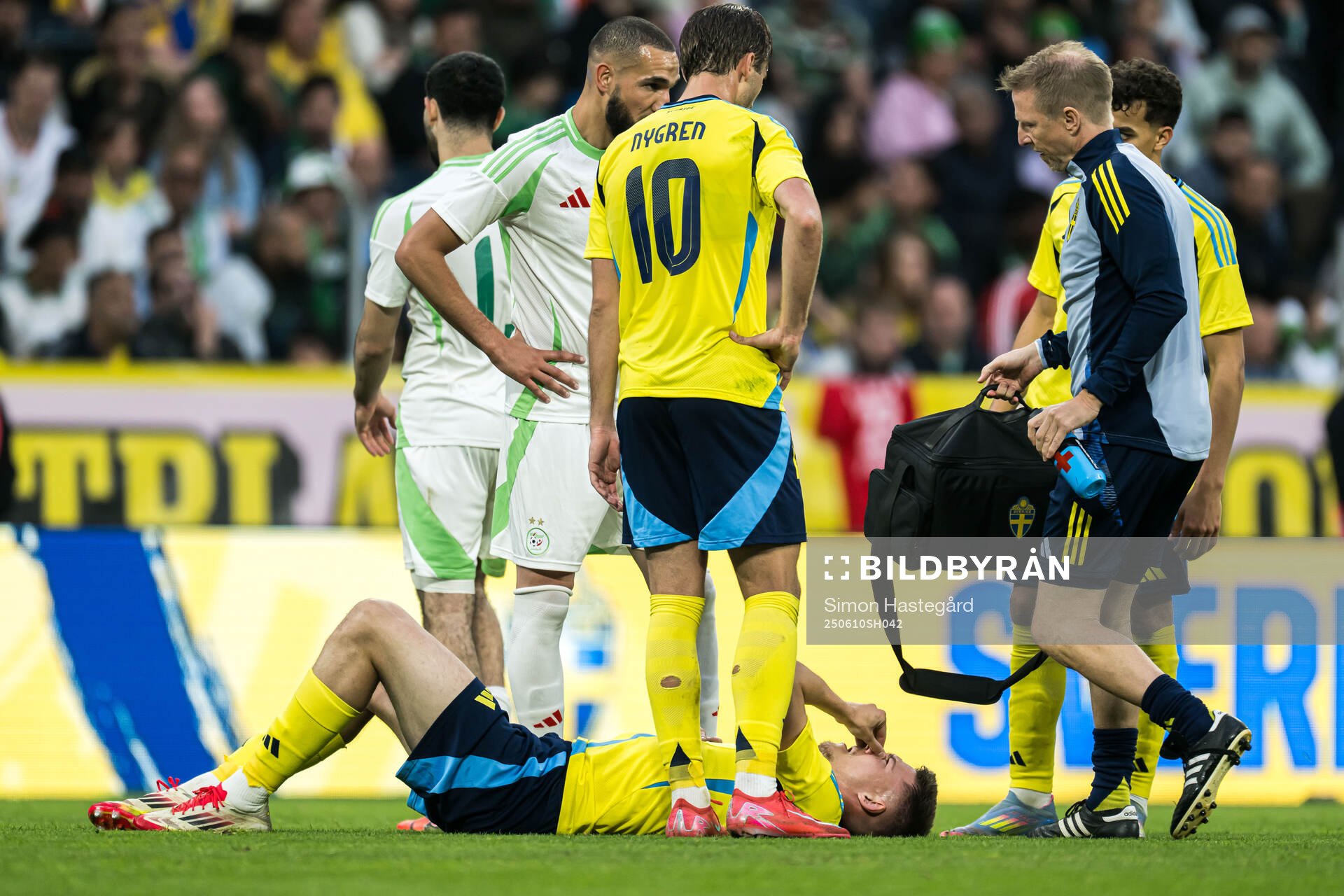 Emil Holm of Sweden in pain