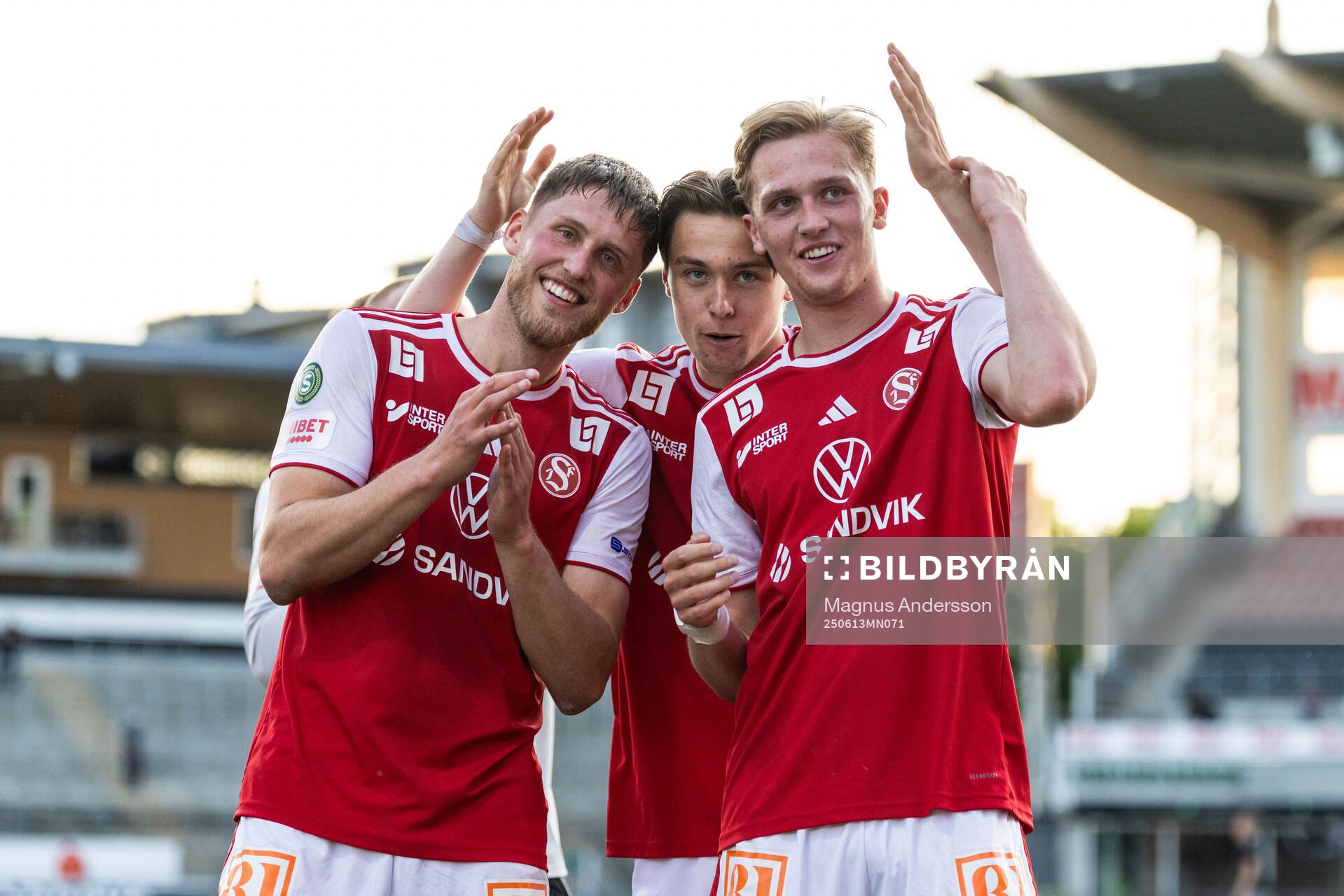 Sandvikens IFs Emil Engqvist, Oscar Sjöstrand och Olle