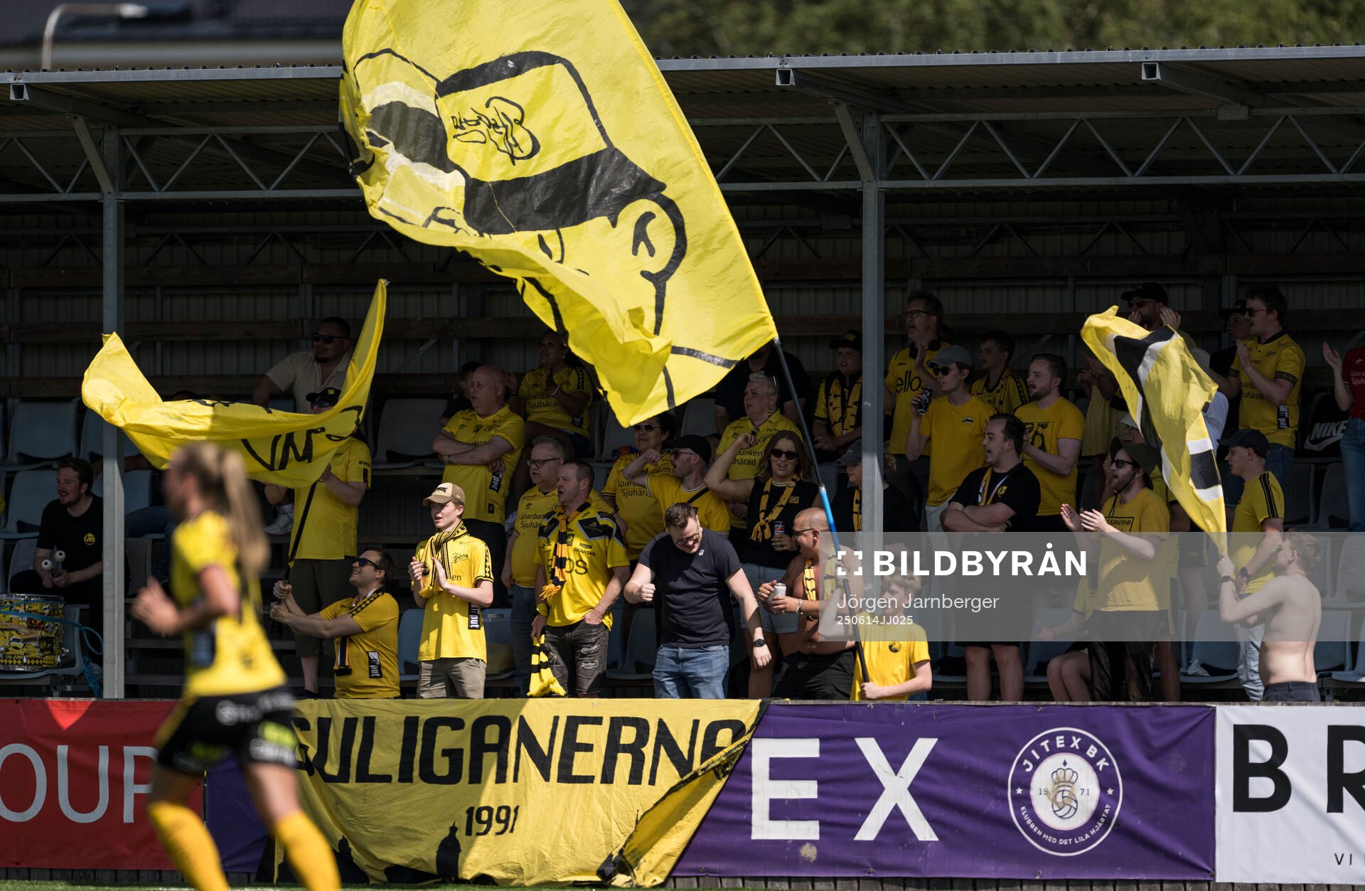 Under fotbollsmatchen i Elitettan mellan Jitex och Elfsborg