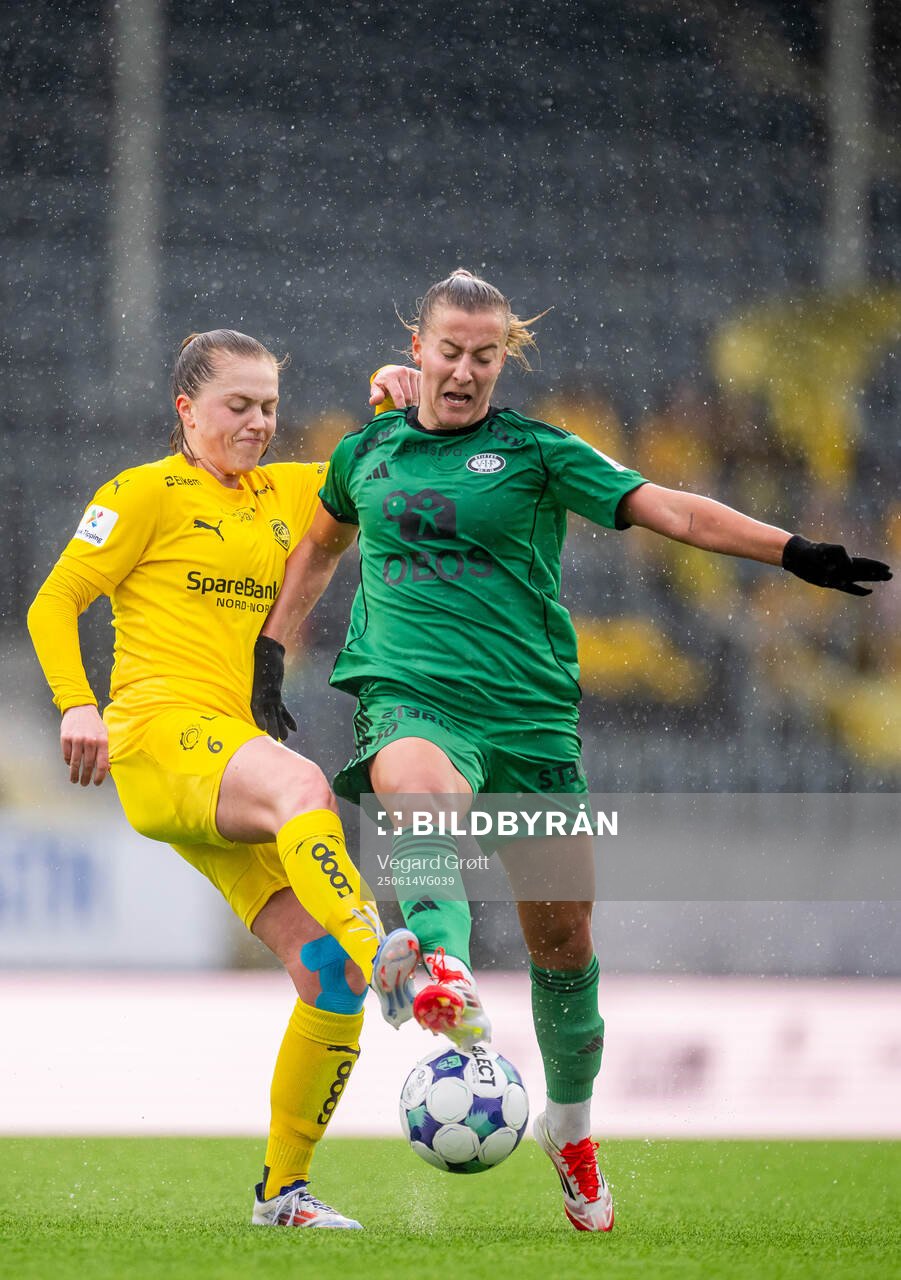 Kristina Borgenhaug Brudvik of Bodø/Glimt and Stine Nybø