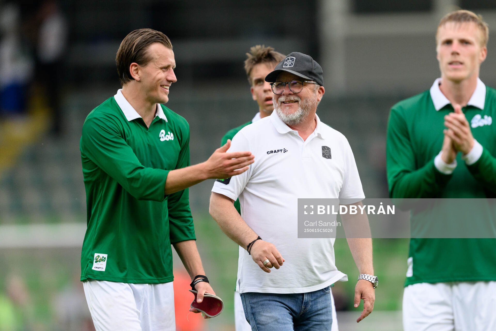 Varbergs Jesper Jonasson Westermark och tränare Roar Hansen