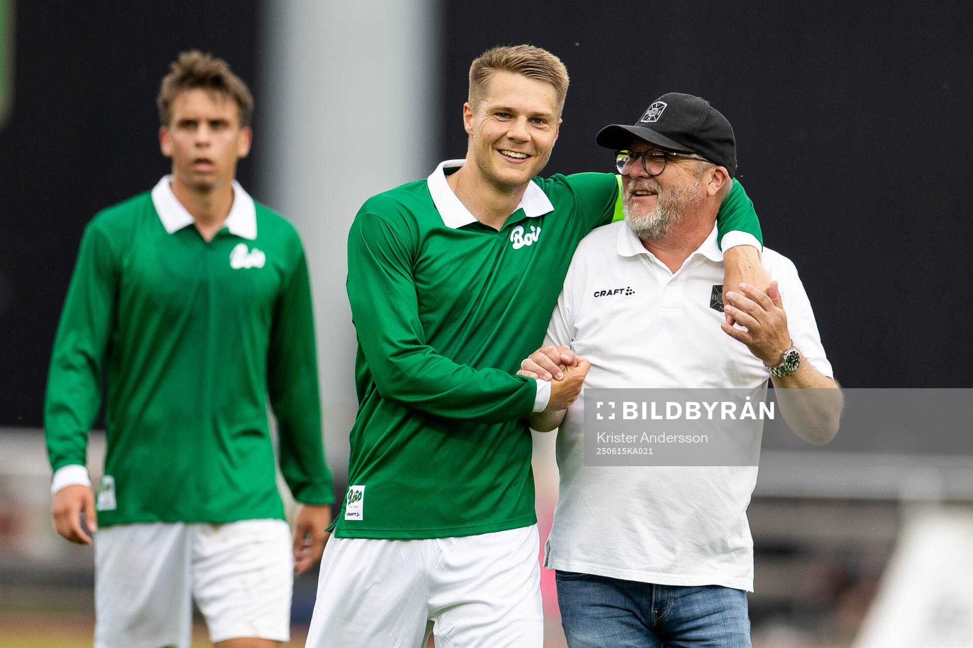 Varbergs Gustav Broman och tränare Roar Hansen