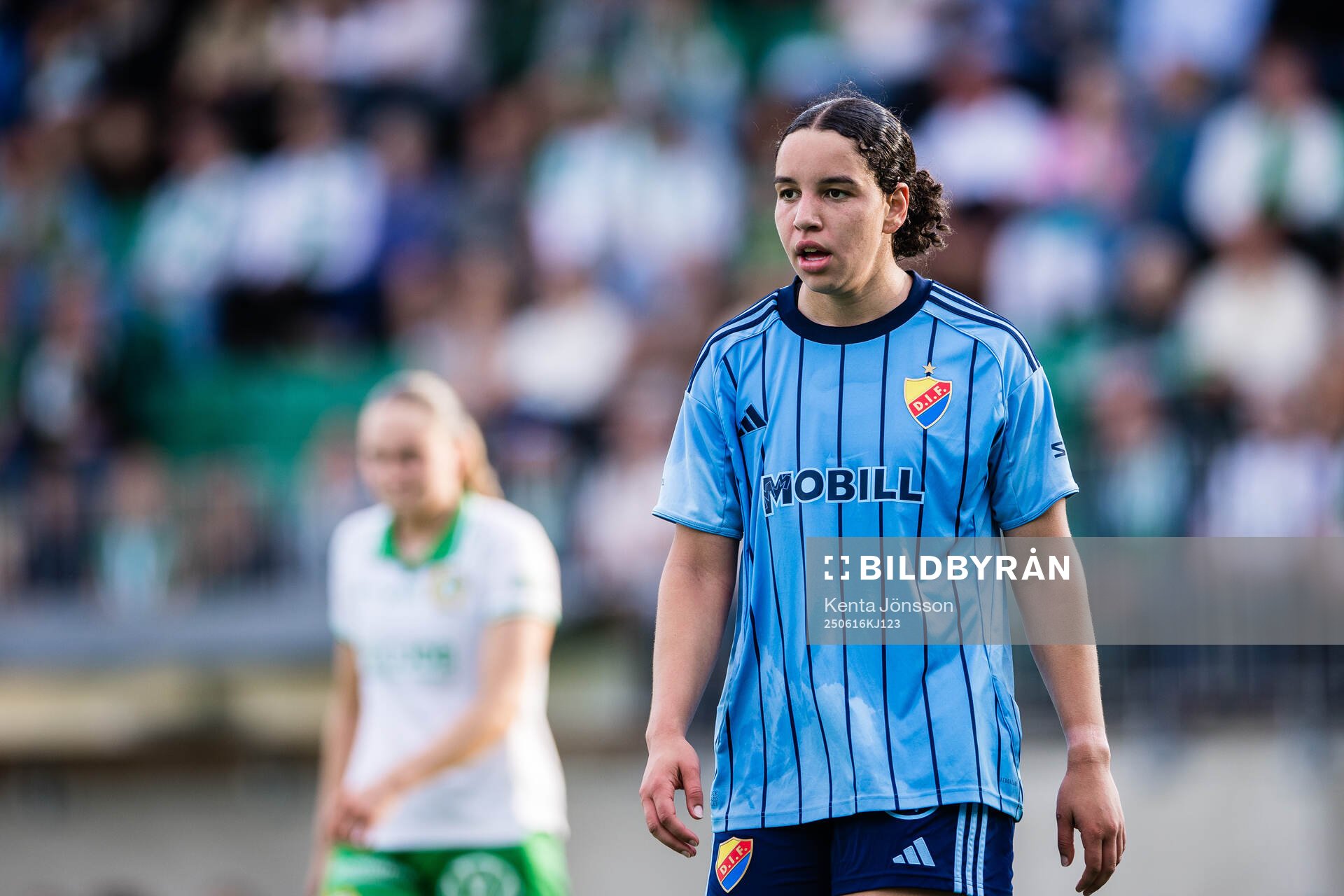 uDjurgårdens Camille Ashe nder fotbollsmatchen i