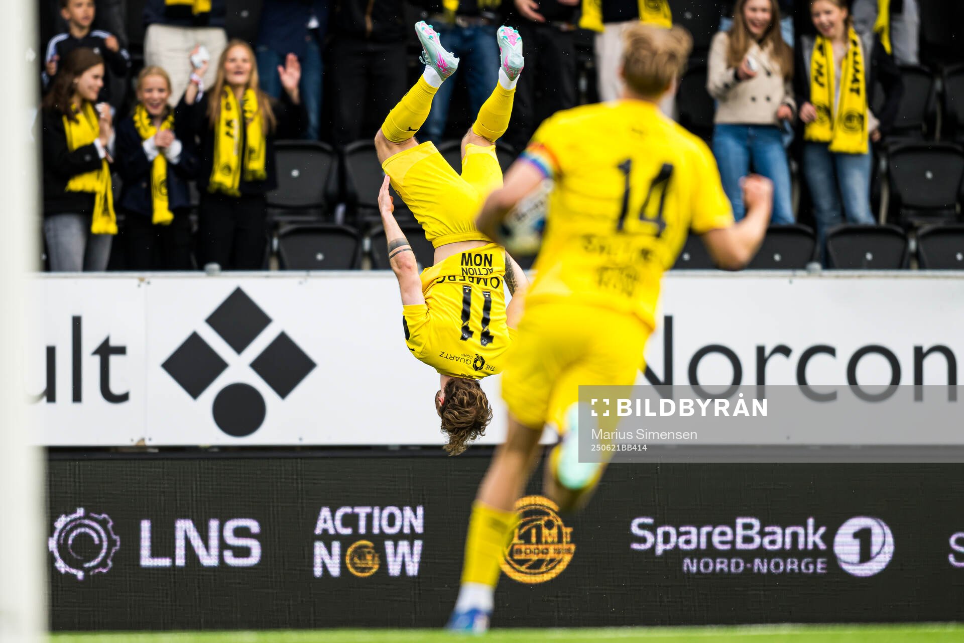 Ole Didrik Blomberg of Bodø/Glimt celebrates