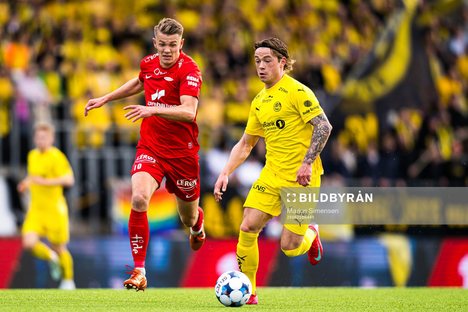 Emil Kornvig of Brann and Patrick Berg of Bodø/Glimt