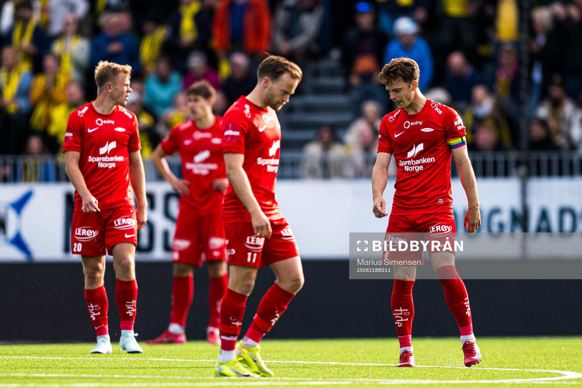 Felix Horn Myhre of Brann looks dejected