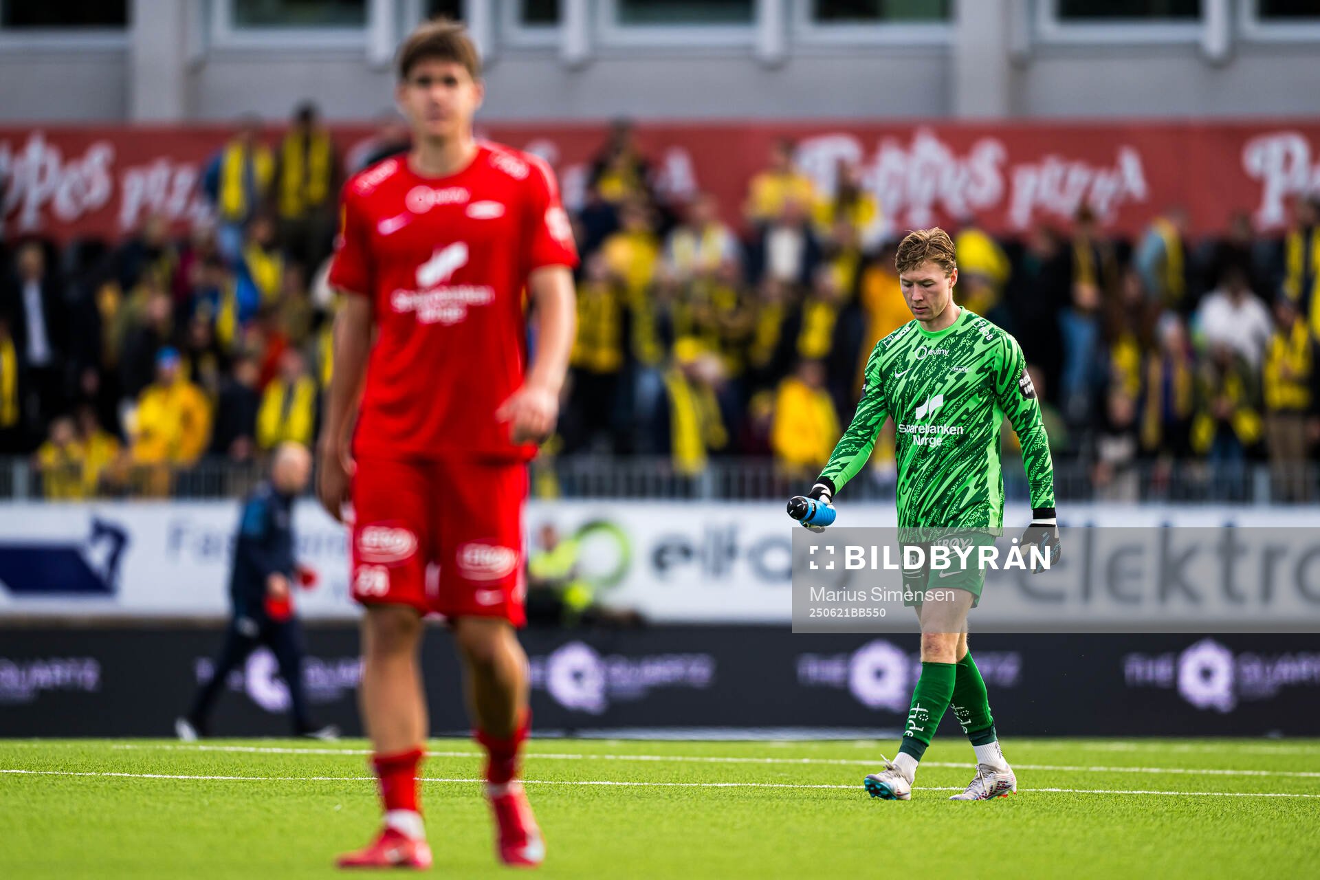 Mathias Dyngeland of Brann looks dejected