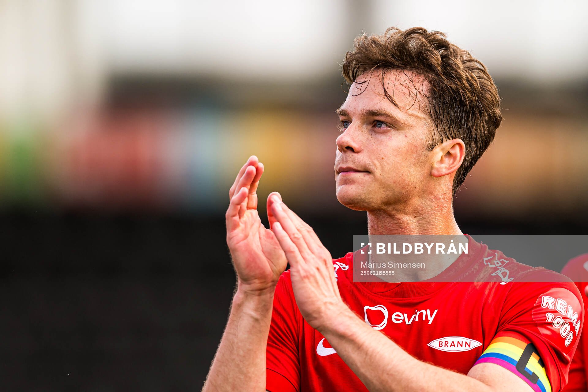 Felix Horn Myhre of Brann looks dejected