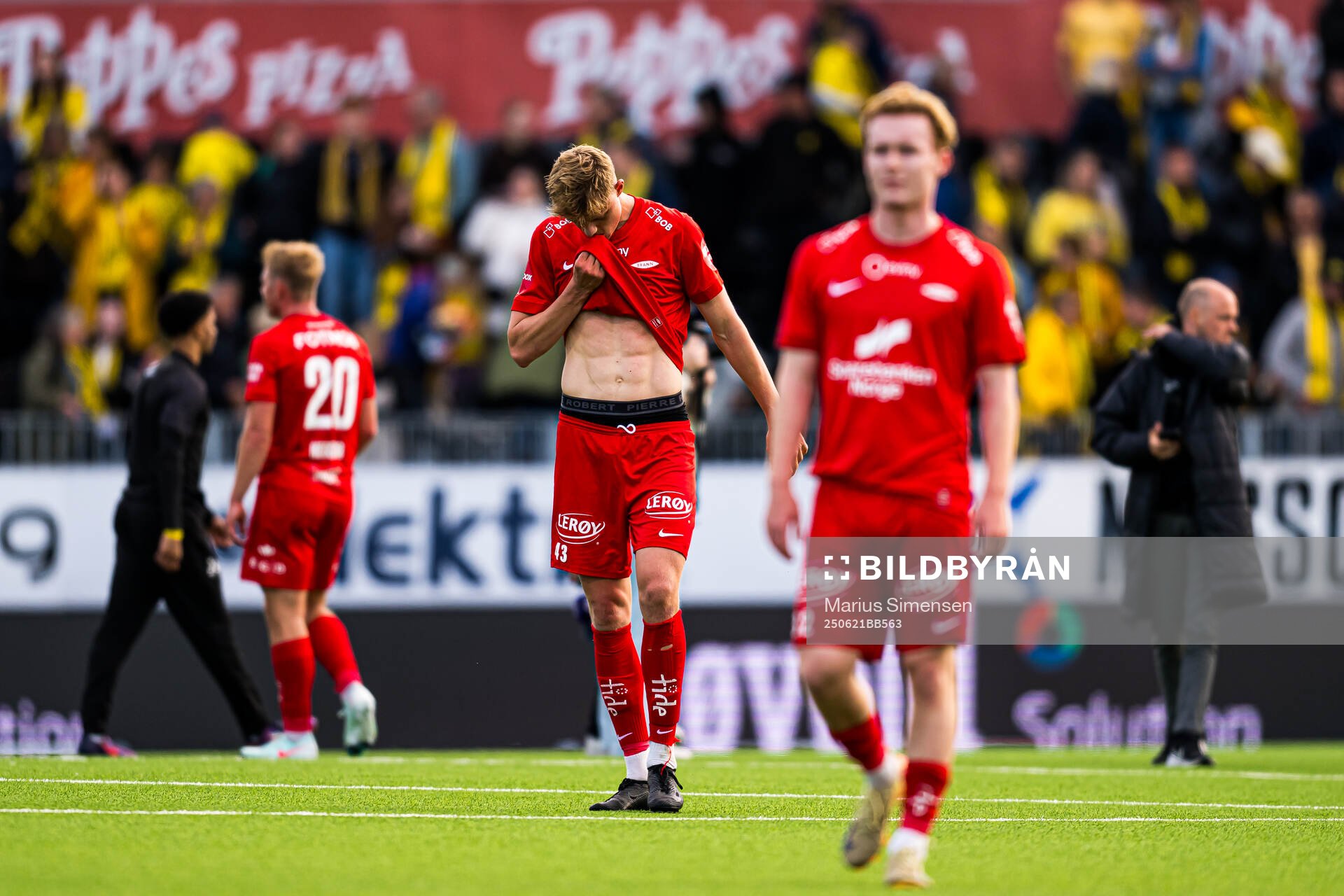 Rasmus Holten of Brann looks dejected
