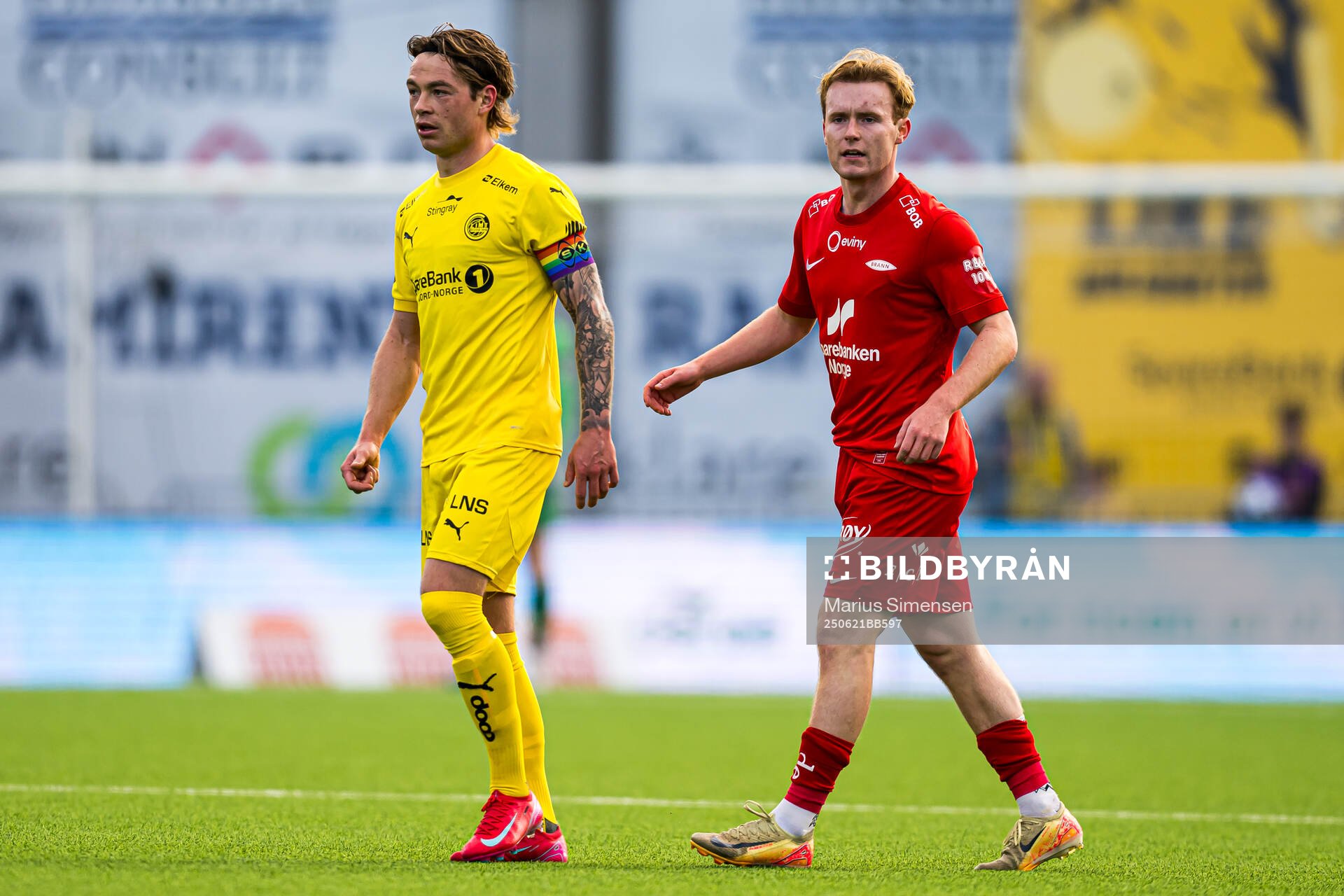 Patrick Berg of Bodø/Glimt and Markus Haaland of Brann