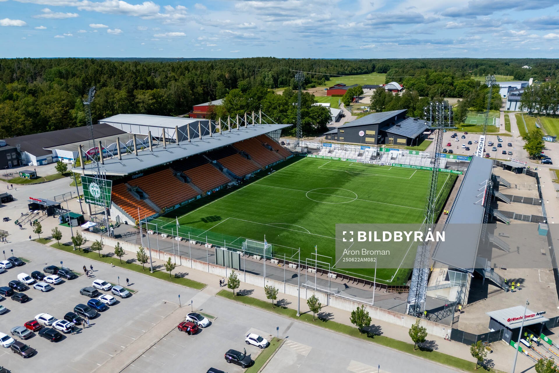 Drönarvy över Hitachi Energy Arena
