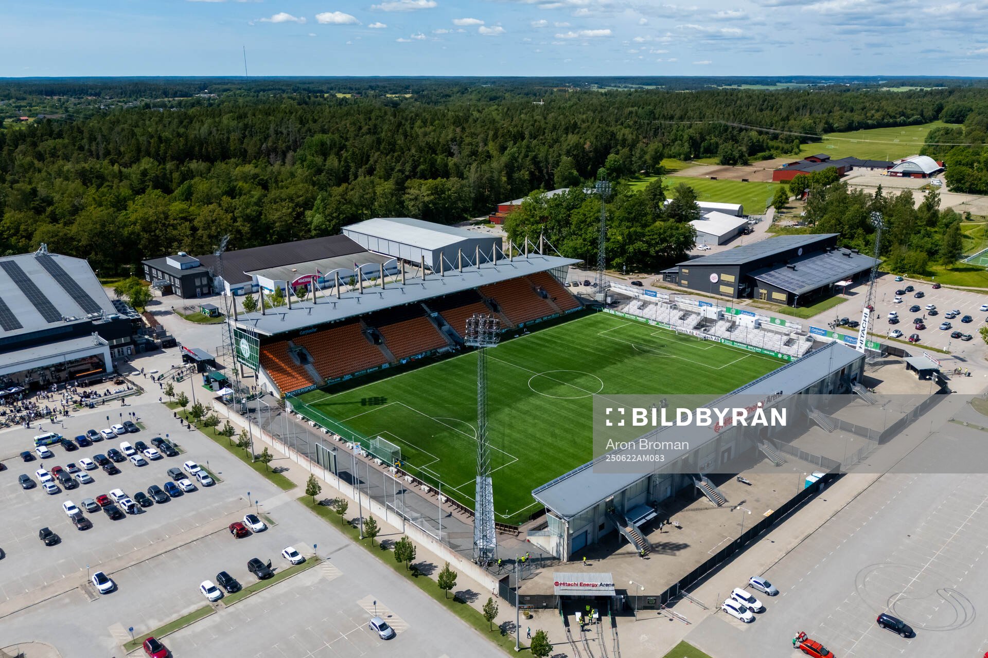 Drönarvy över Hitachi Energy Arena