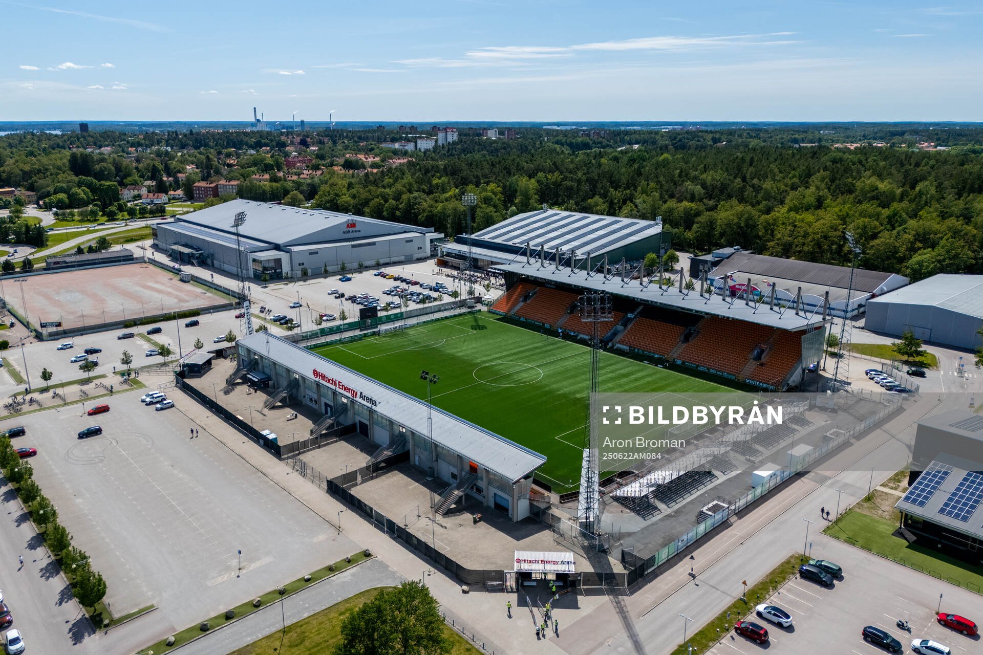Drönarvy över Hitachi Energy Arena