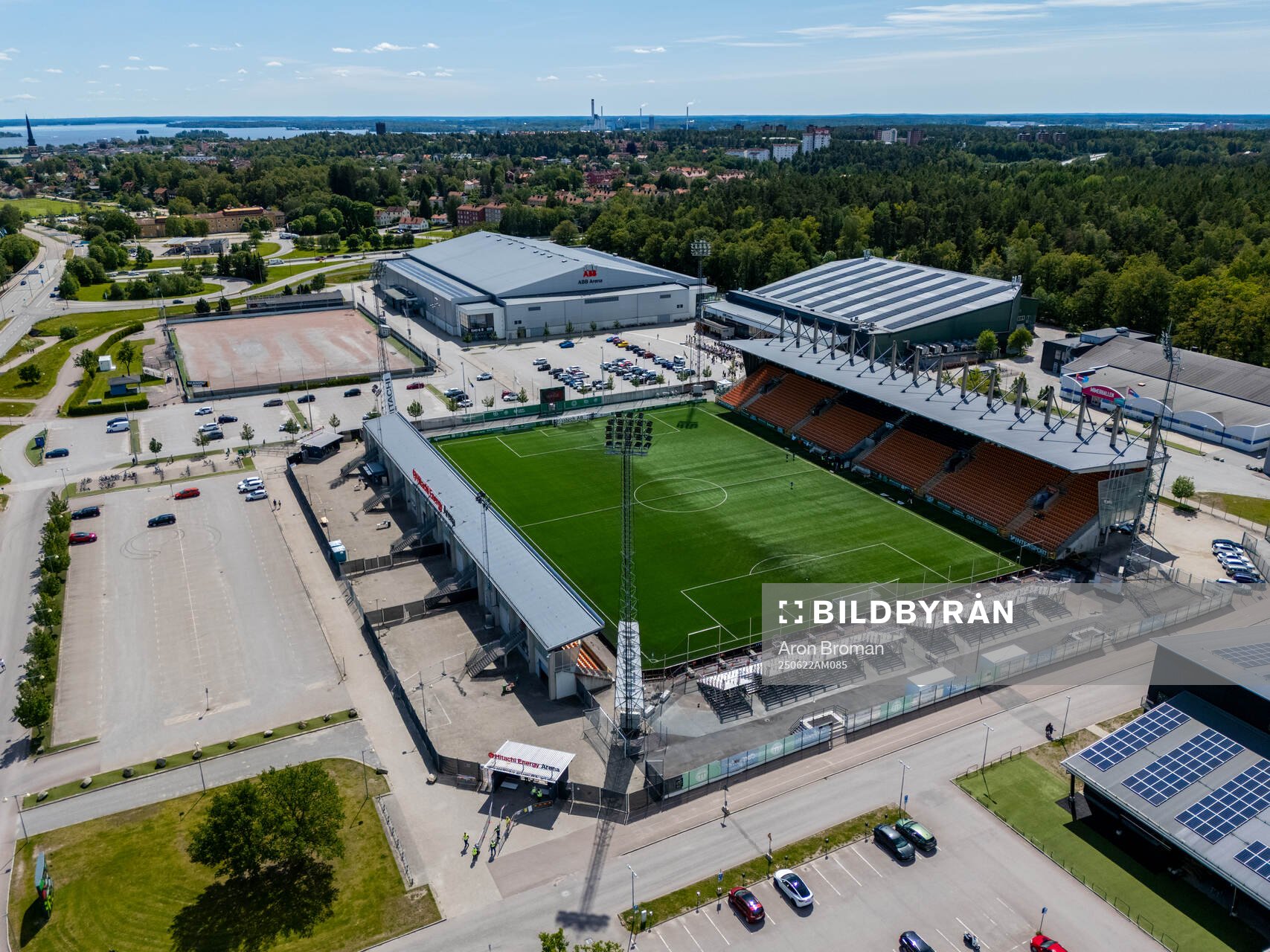 Drönarvy över Hitachi Energy Arena