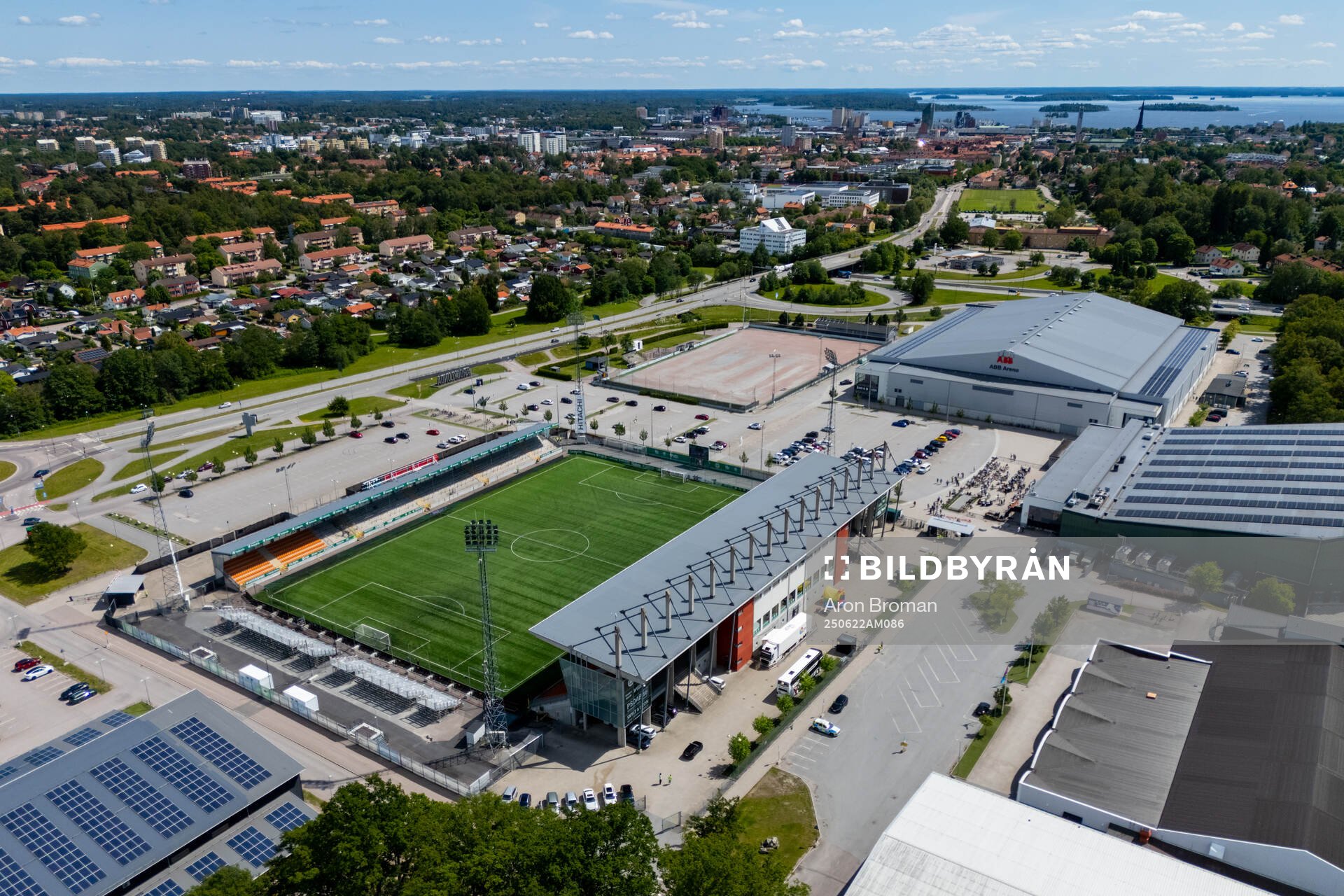 Drönarvy över Hitachi Energy Arena
