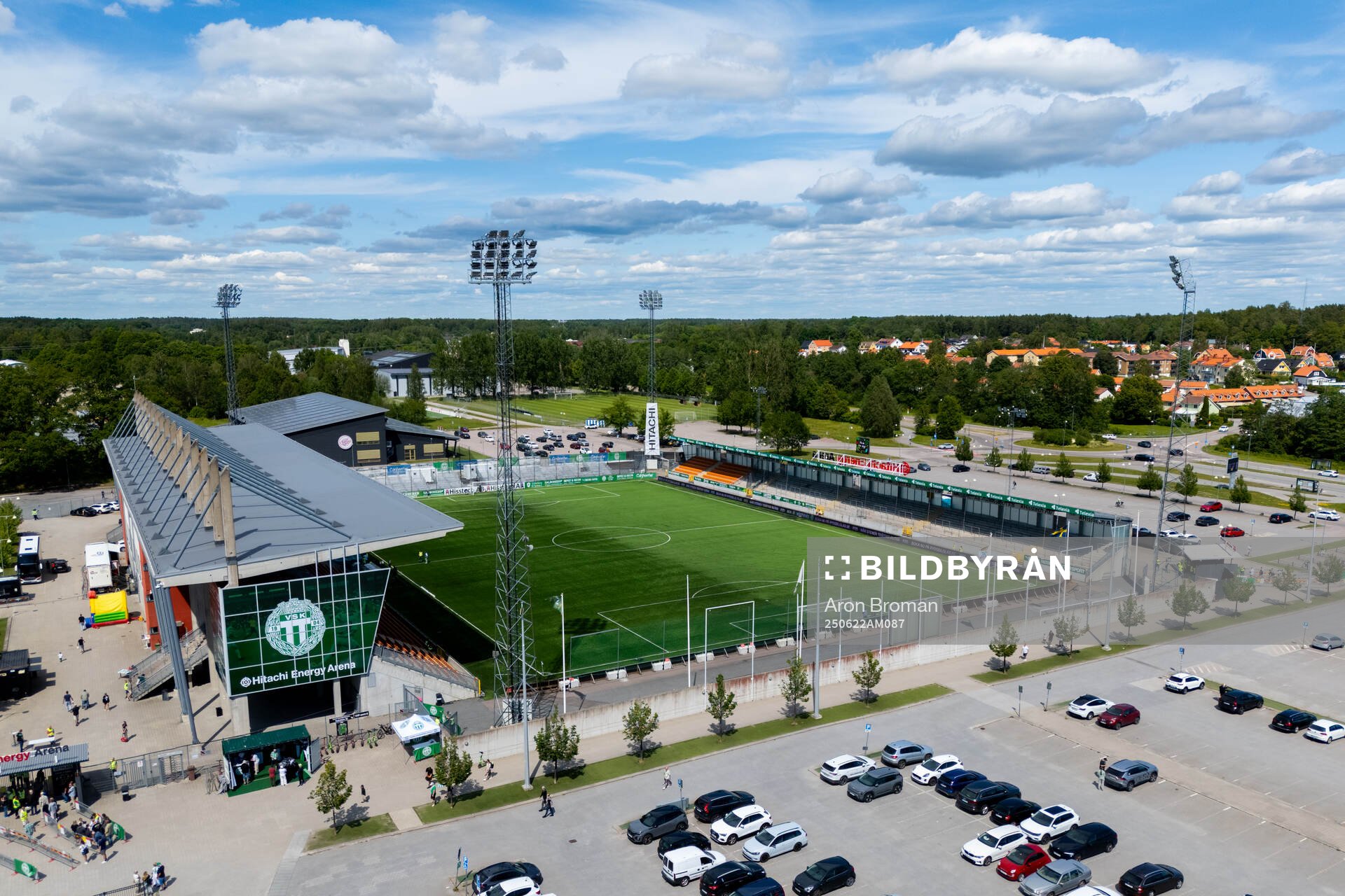 Drönarvy över Hitachi Energy Arena