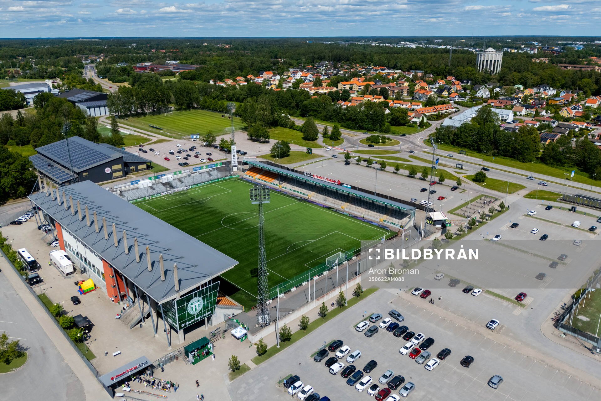 Drönarvy över Hitachi Energy Arena
