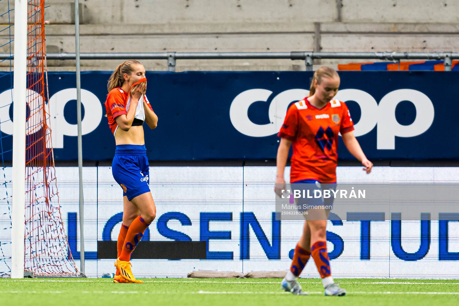 Sofie Emilie Riis of AaFK Fortuna looks dejected