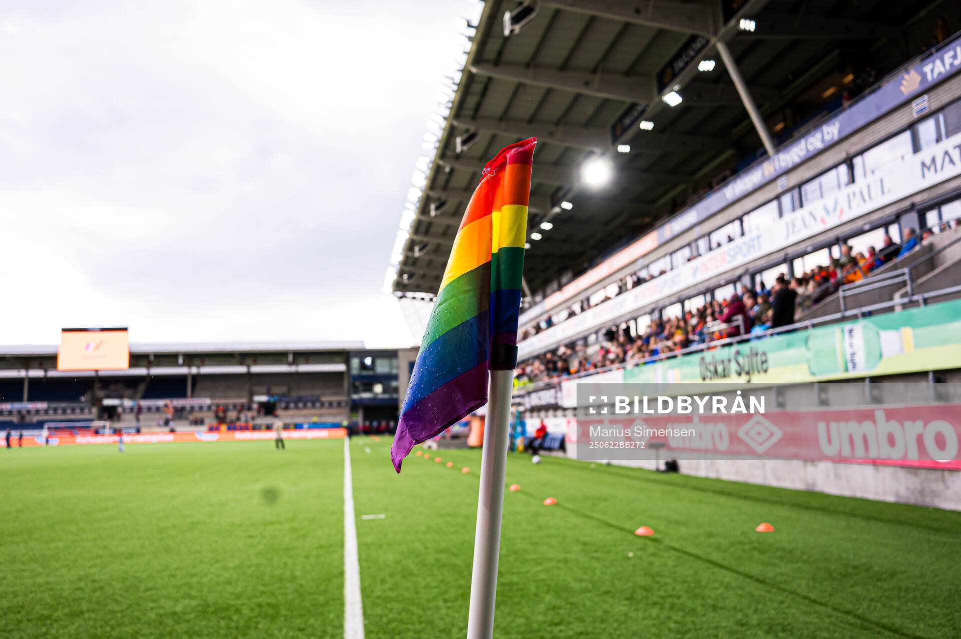 A rainbow flag at Color Line Stadion