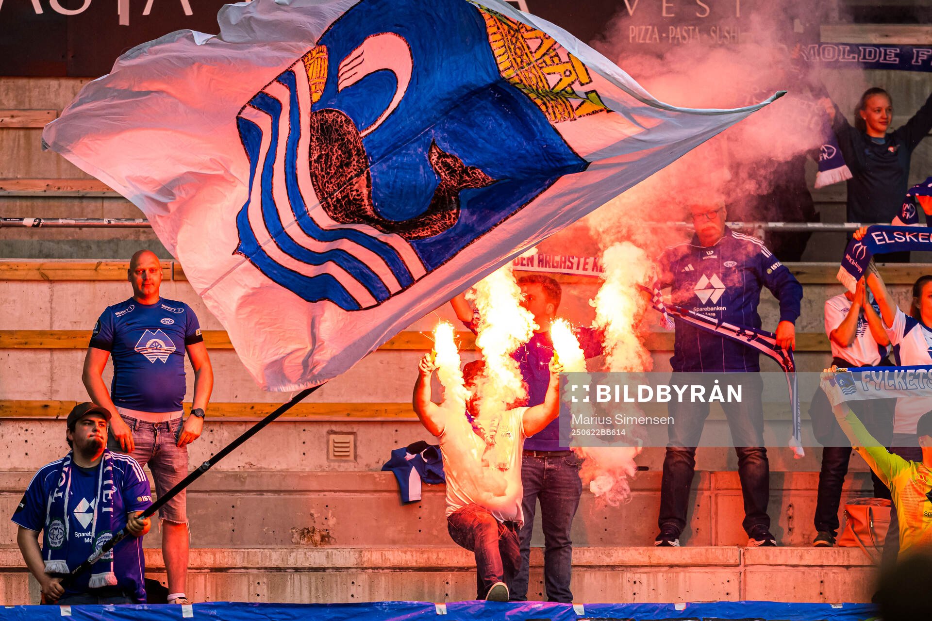 Spectators in the stands