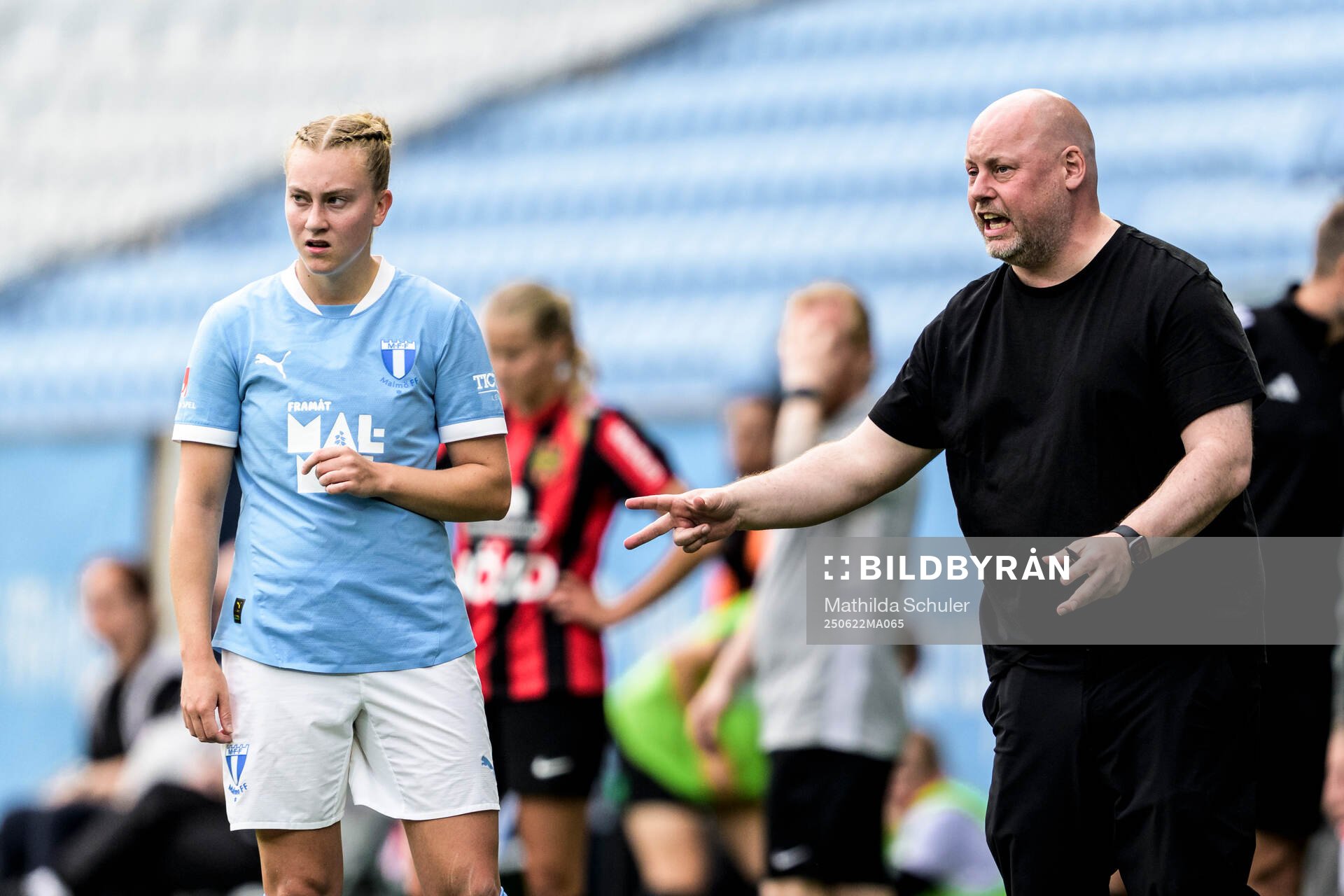 Malmö FFs Agnes Mårtensson och tränare Jonas Valfridsson