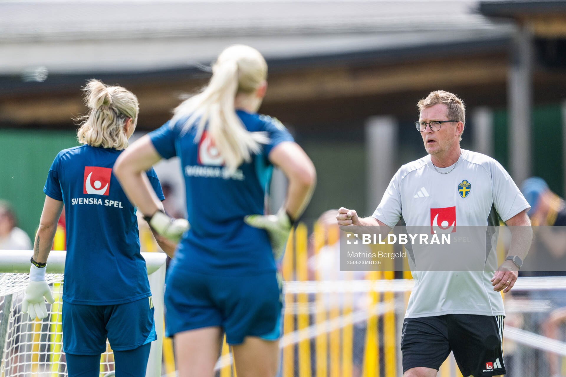 Goalkeeper coach Leif Troedsson of the Swedish women’s