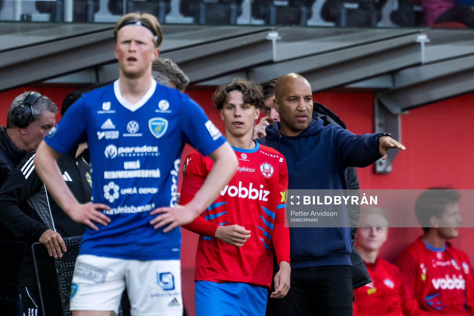 Helsingborgs Lucas Landgren Persson och tränare Kleber