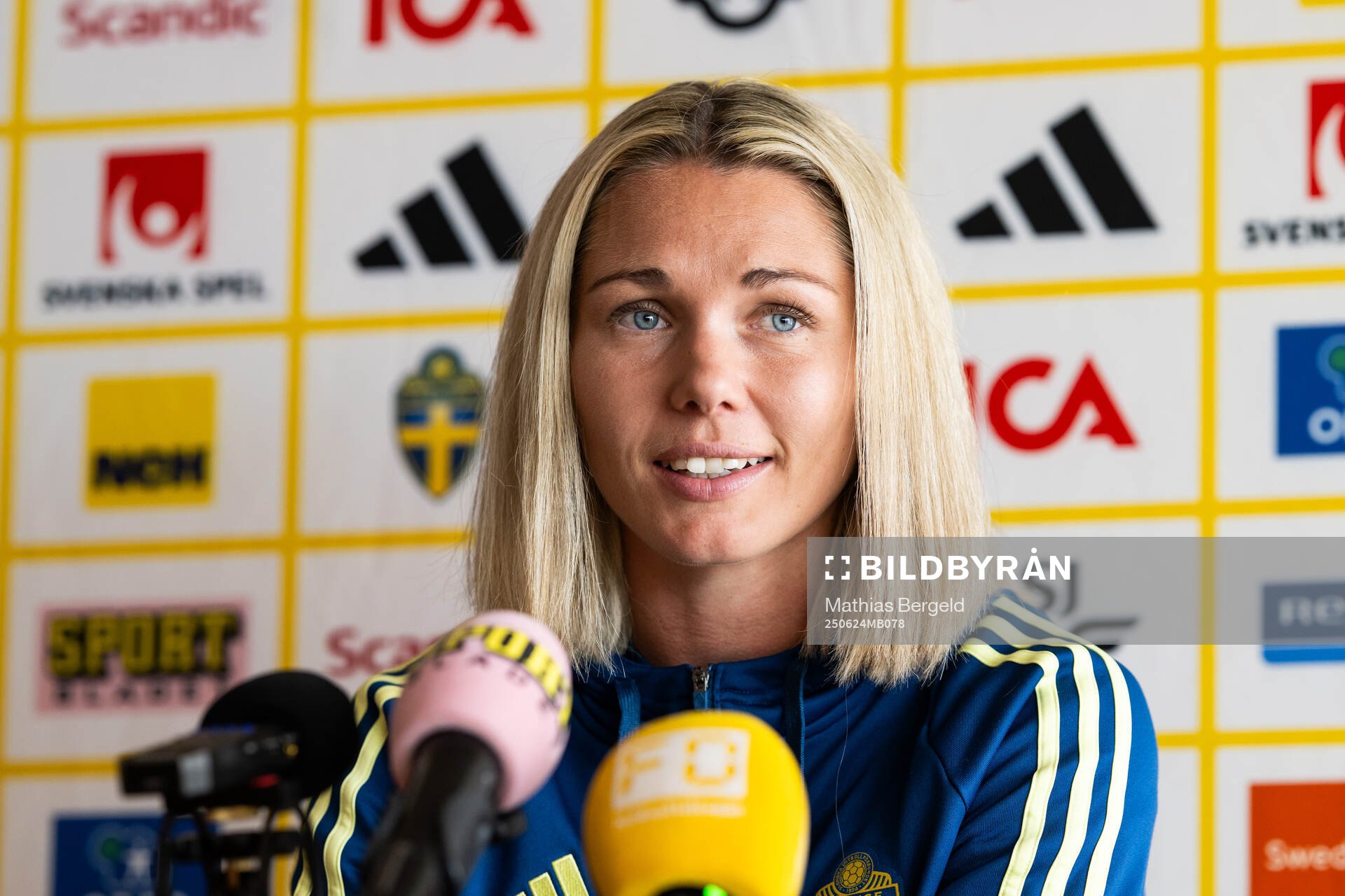 Goalkeeper Jennifer Falk of the Swedish women's national