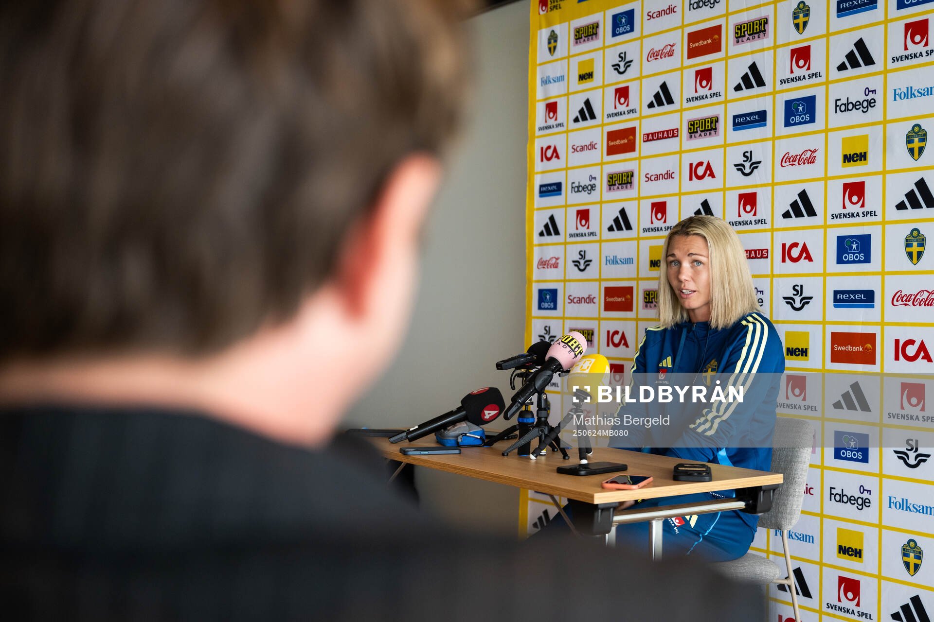 Goalkeeper Jennifer Falk of the Swedish women's national