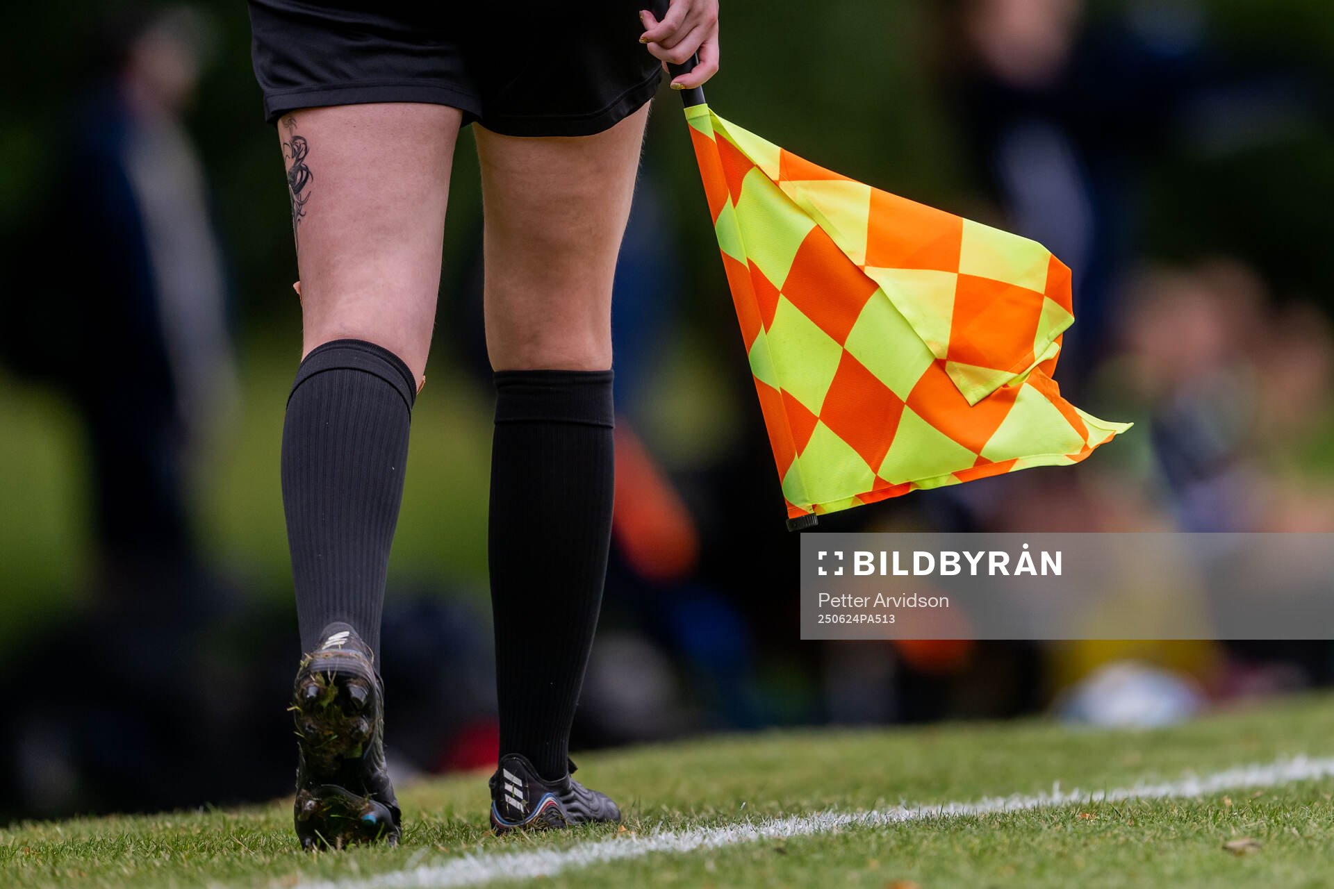 Linjedomare med offside flagga