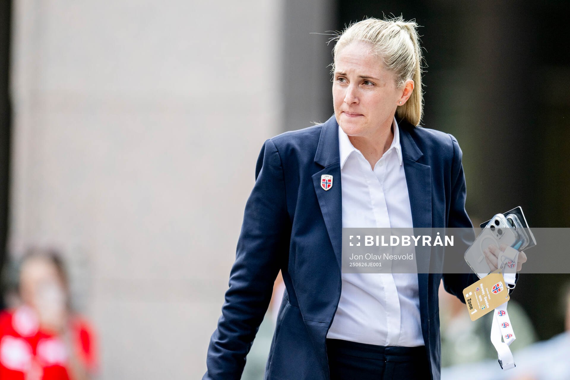 Head coach Gemma Grainger of Norway arrives