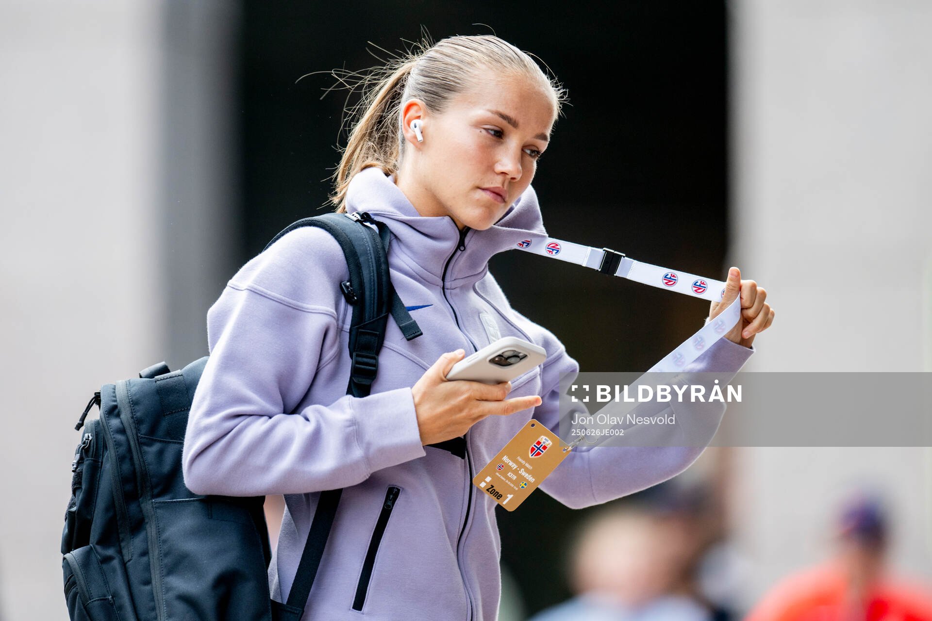 Guro Reiten of Norway arrives