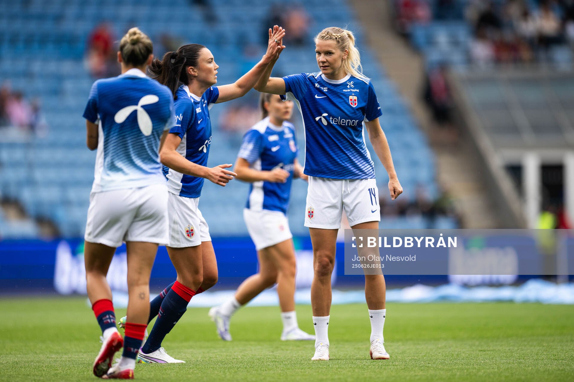 Ingrid Syrstad Engen and Ada Hegerberg of Norway