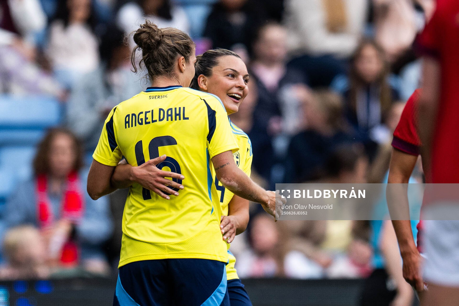 Filippa Angeldahl of Sweden celebrates with Johanna Rytting