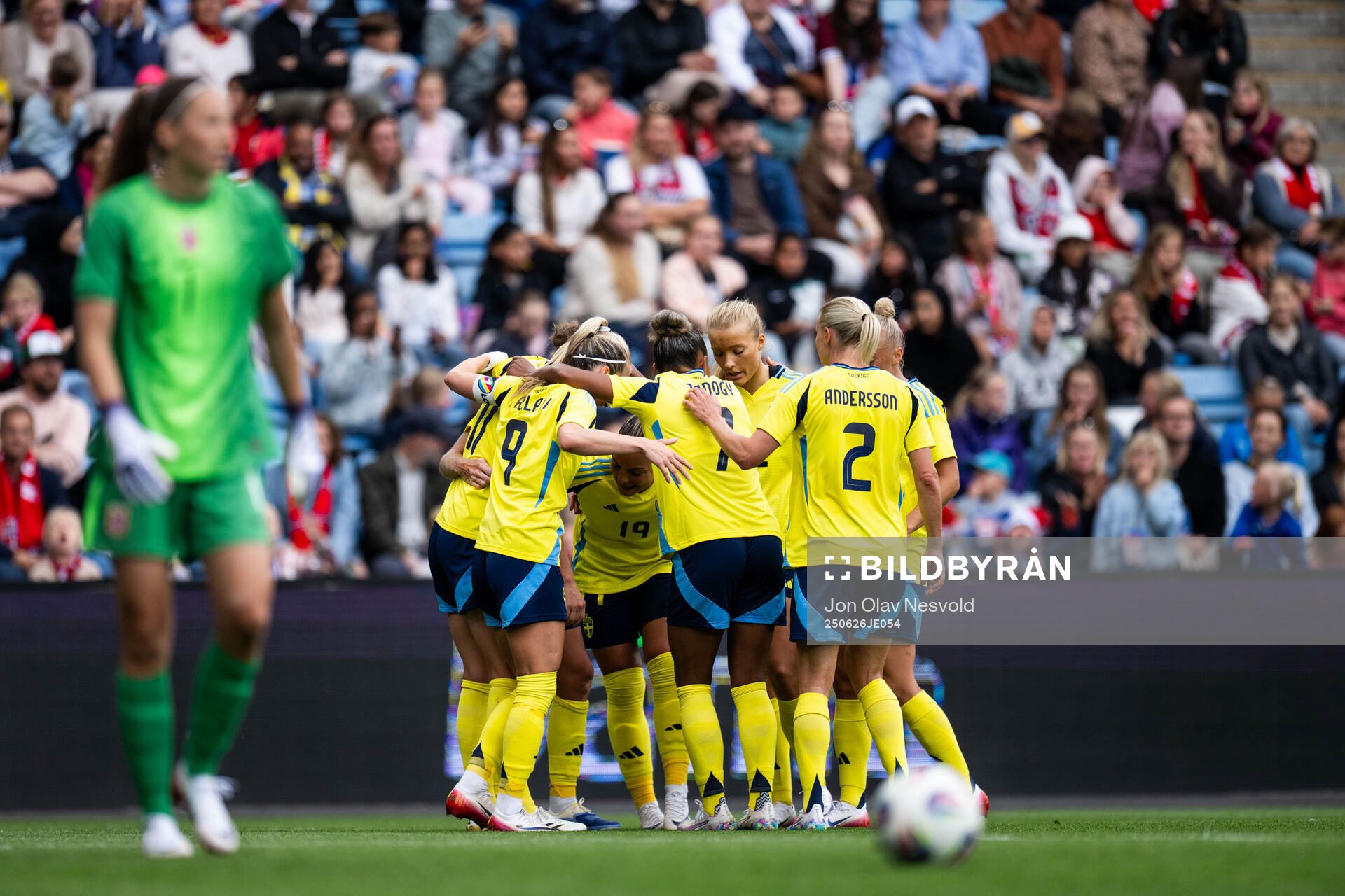 Filippa Angeldahl of Sweden celebrates with teammates